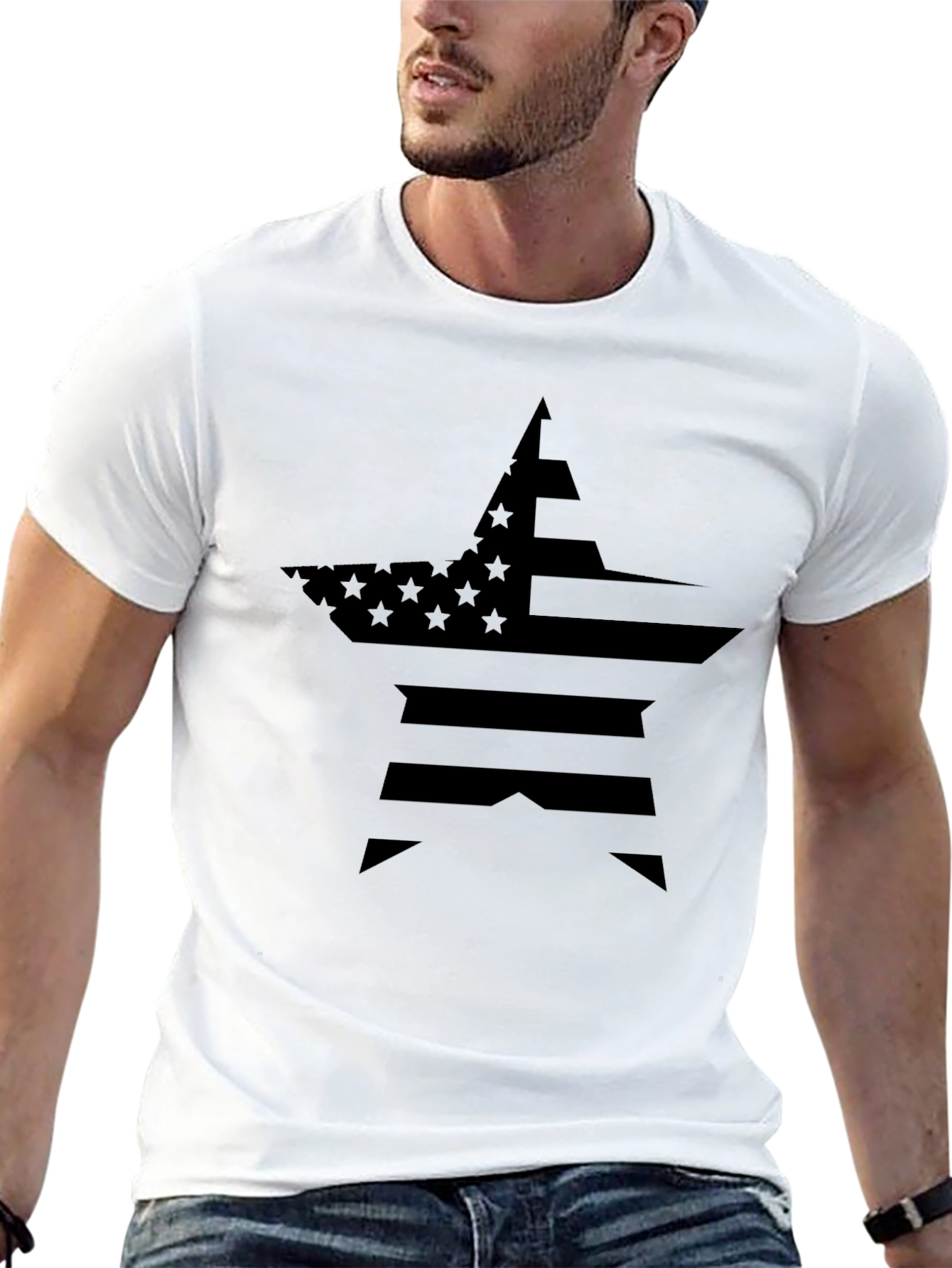 American Flag Star Graphic Tee
