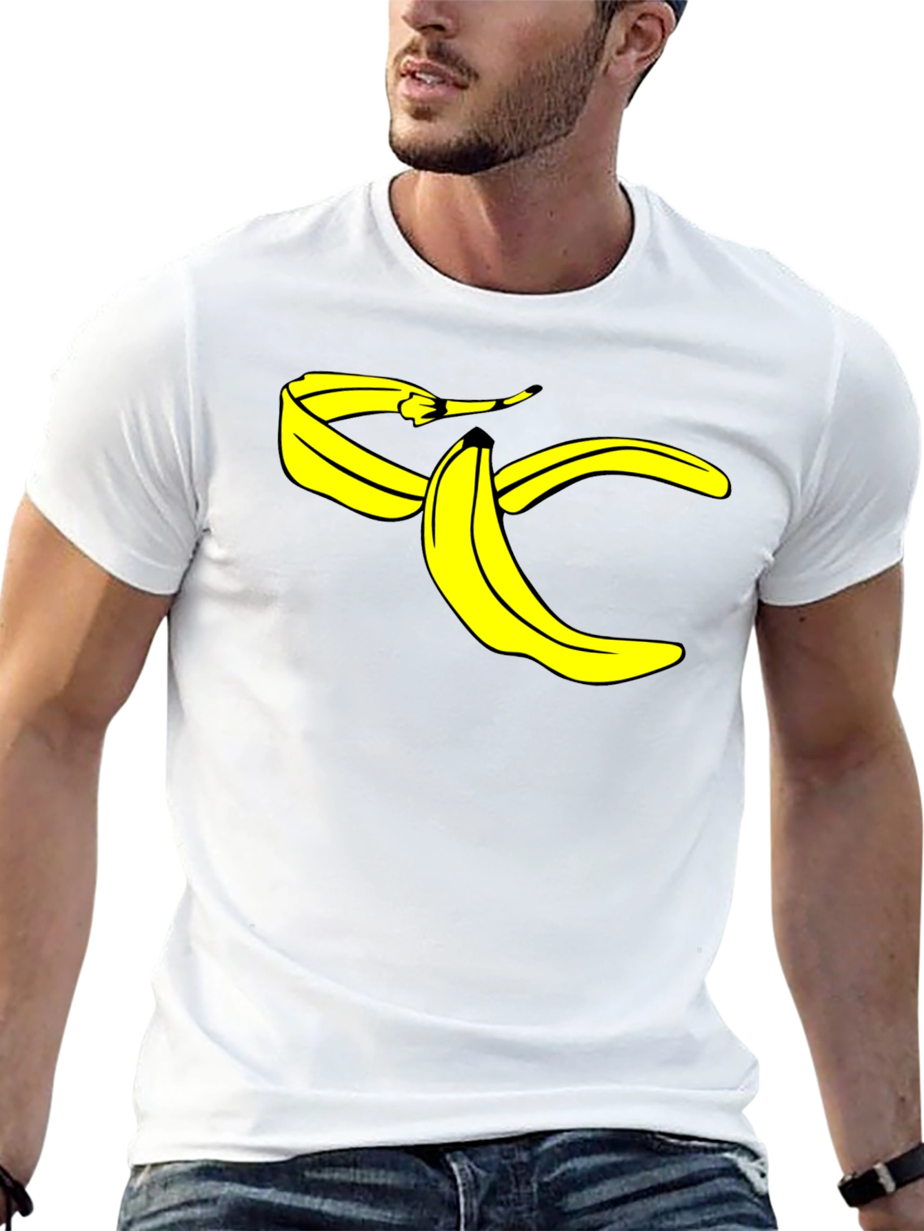 Banana Peel Graphic Tee - Black Cotton T-Shirt