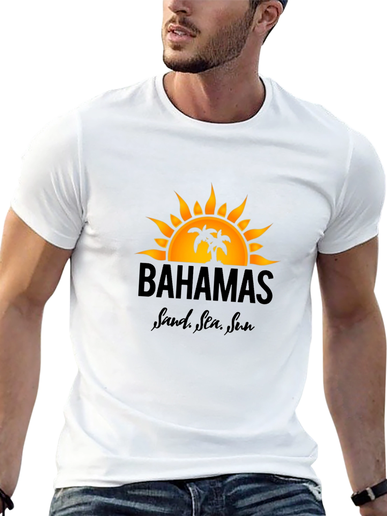 Bahamas Sand Sea Sun Graphic T-Shirt