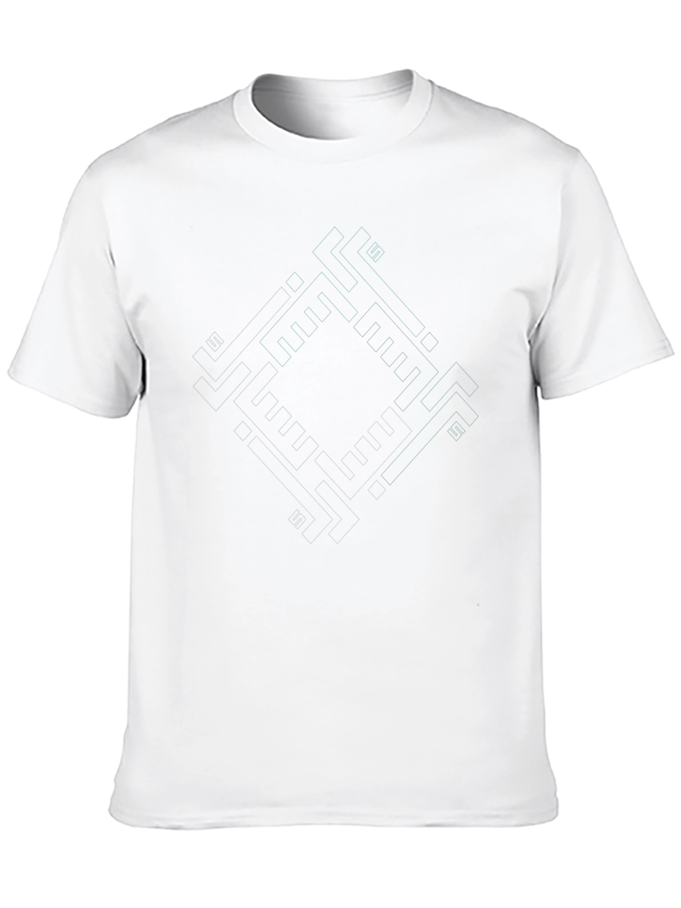 Geometric Diamond Pattern Black T-Shirt