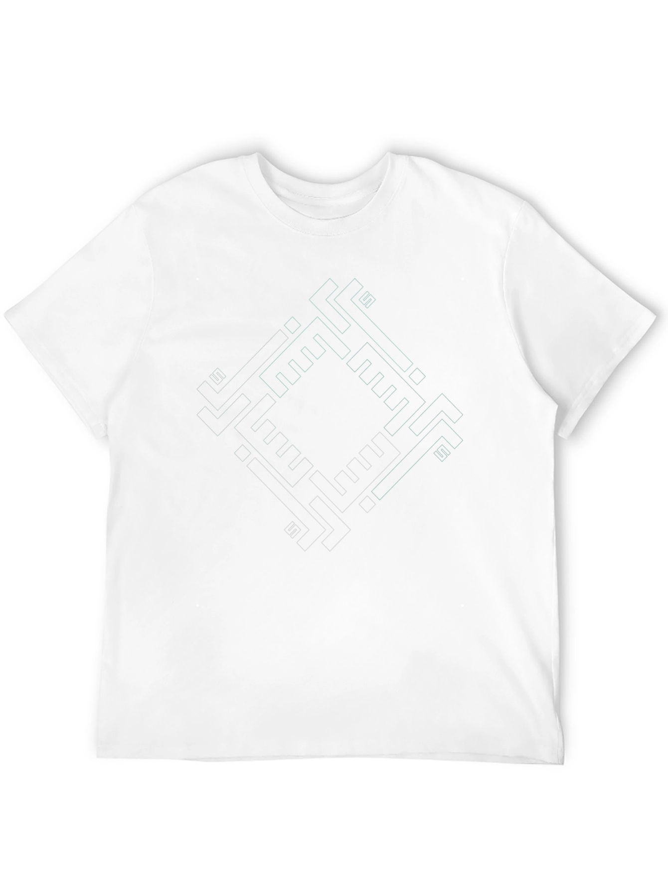 Geometric Diamond Pattern Black T-Shirt