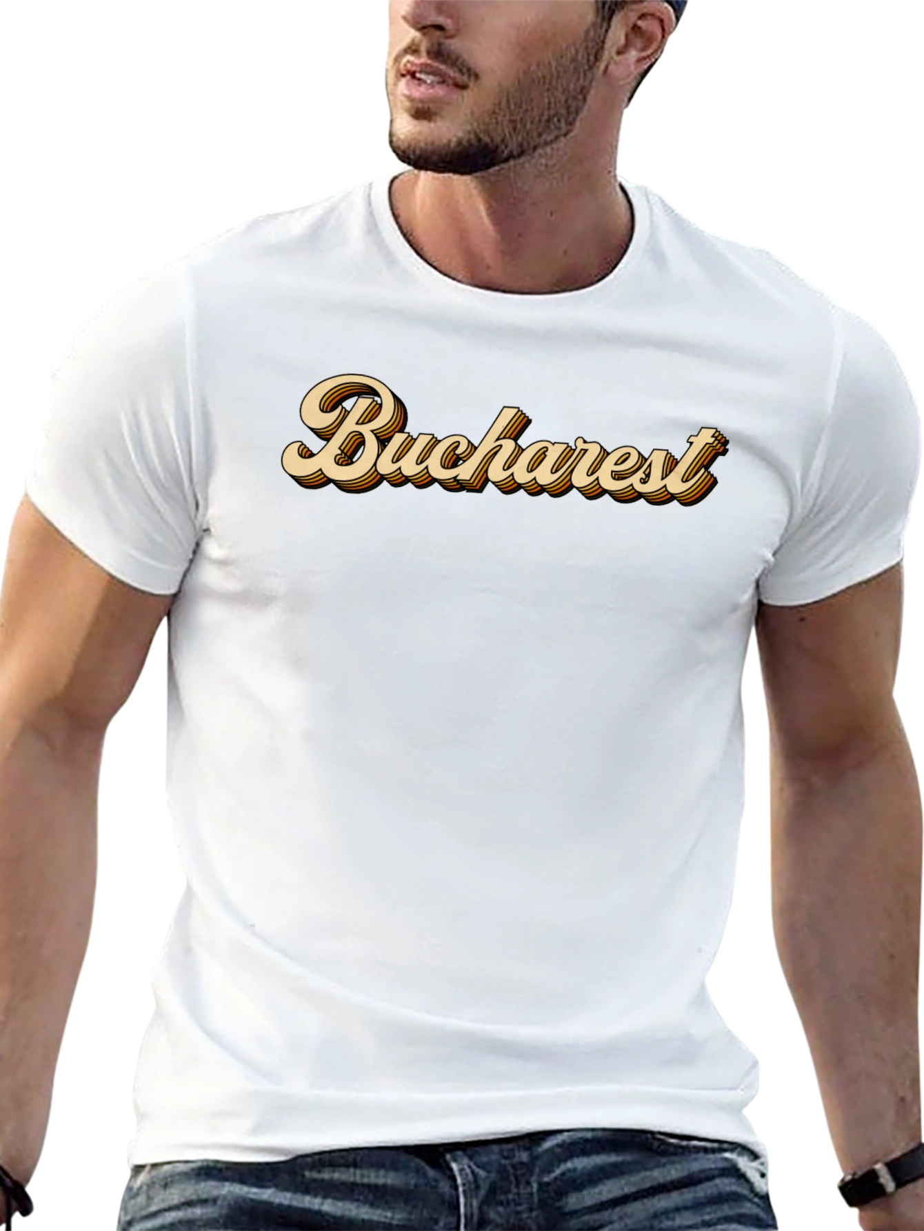 Bucharest Retro Style Graphic T-Shirt
