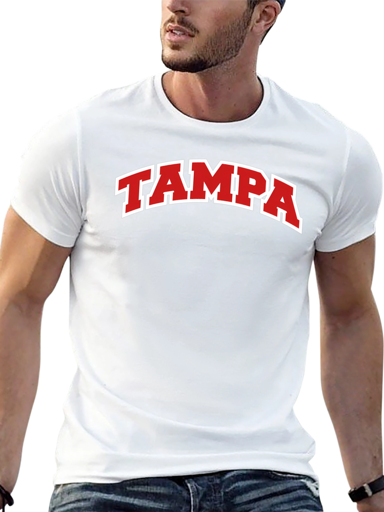 Tampa T-Shirt - Black with Red Lettering