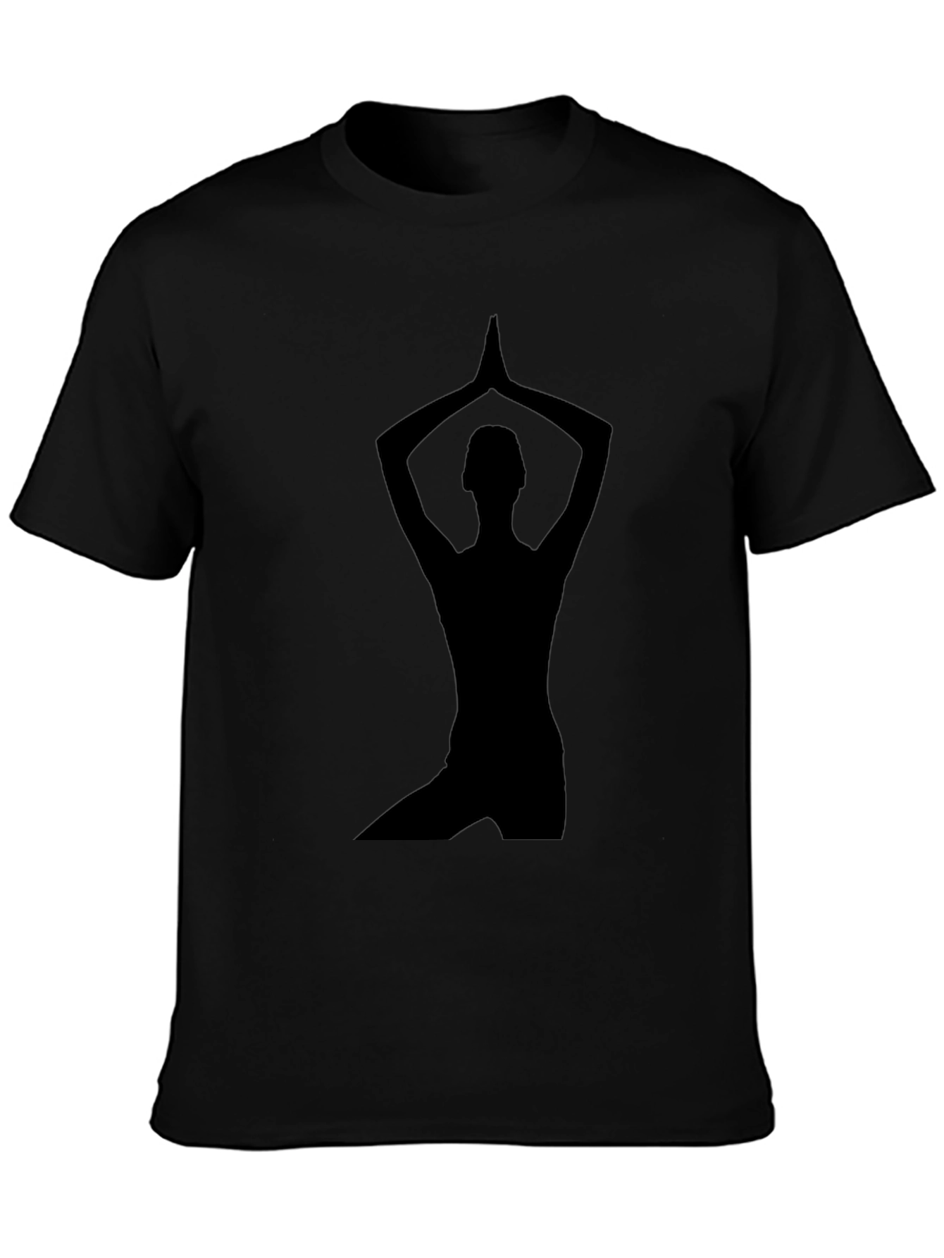 Yoga Silhouette Graphic Tee - Black Cotton T-Shirt