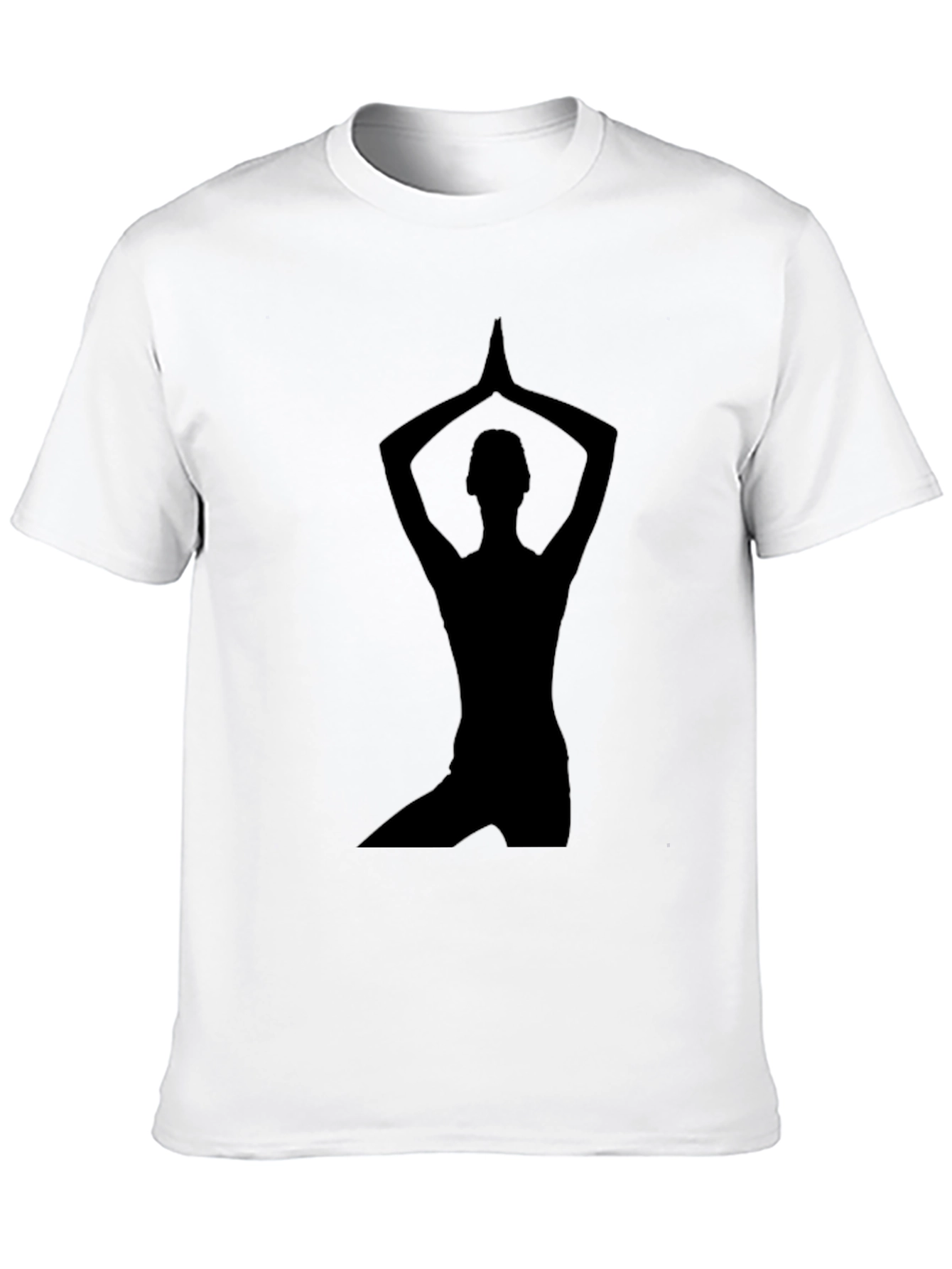 Yoga Silhouette Graphic Tee - Black Cotton T-Shirt