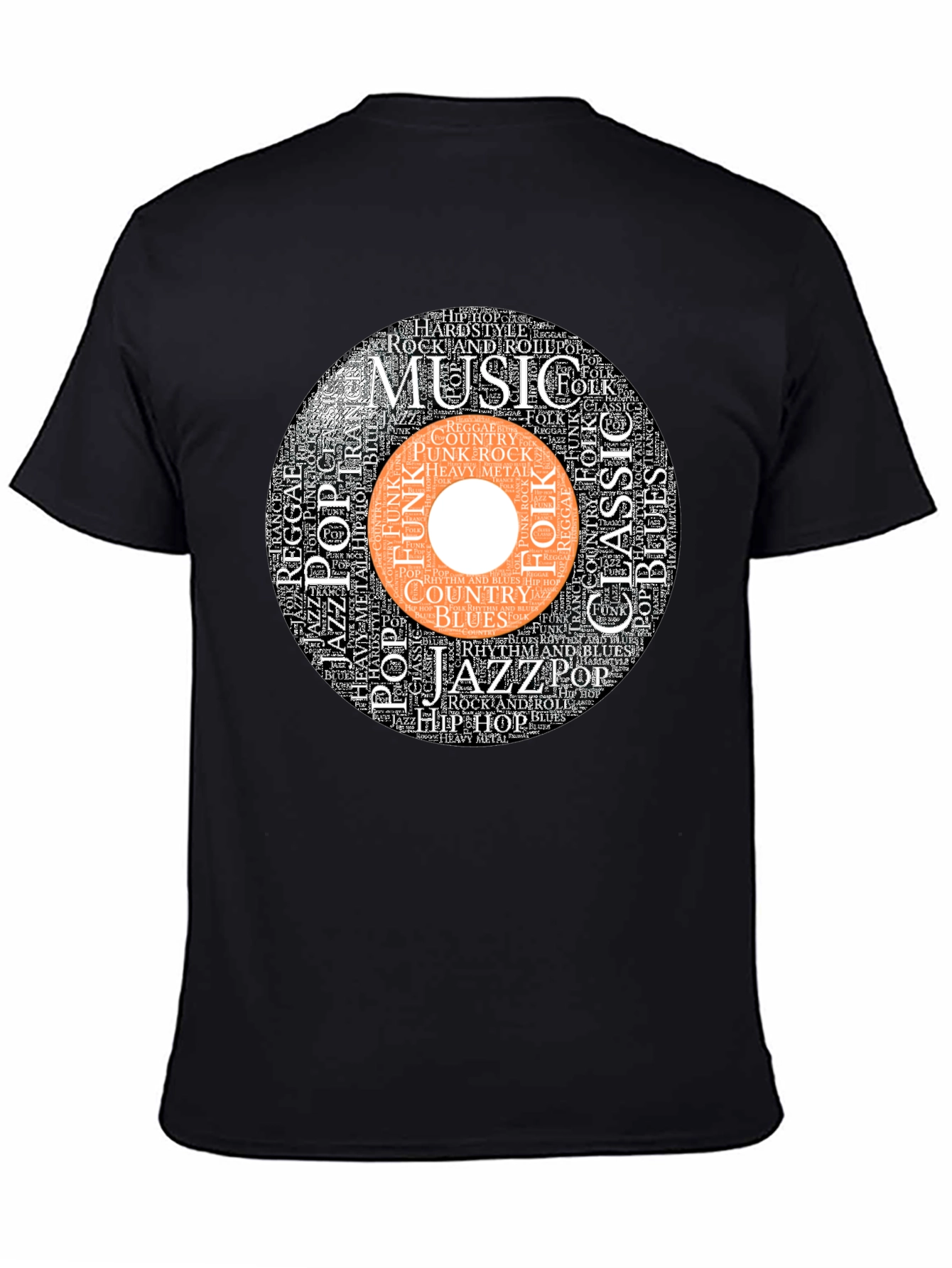 Music Genre Word Art Graphic T-Shirt