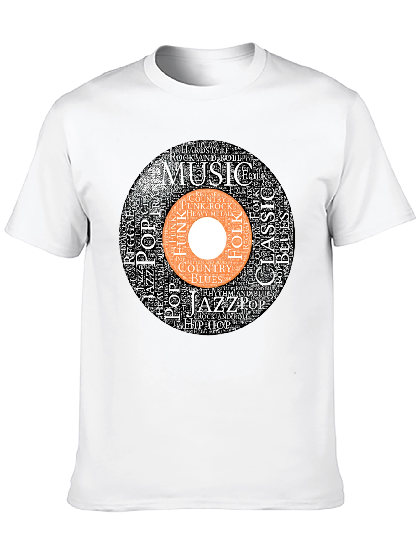 Music Genre Word Art Graphic T-Shirt