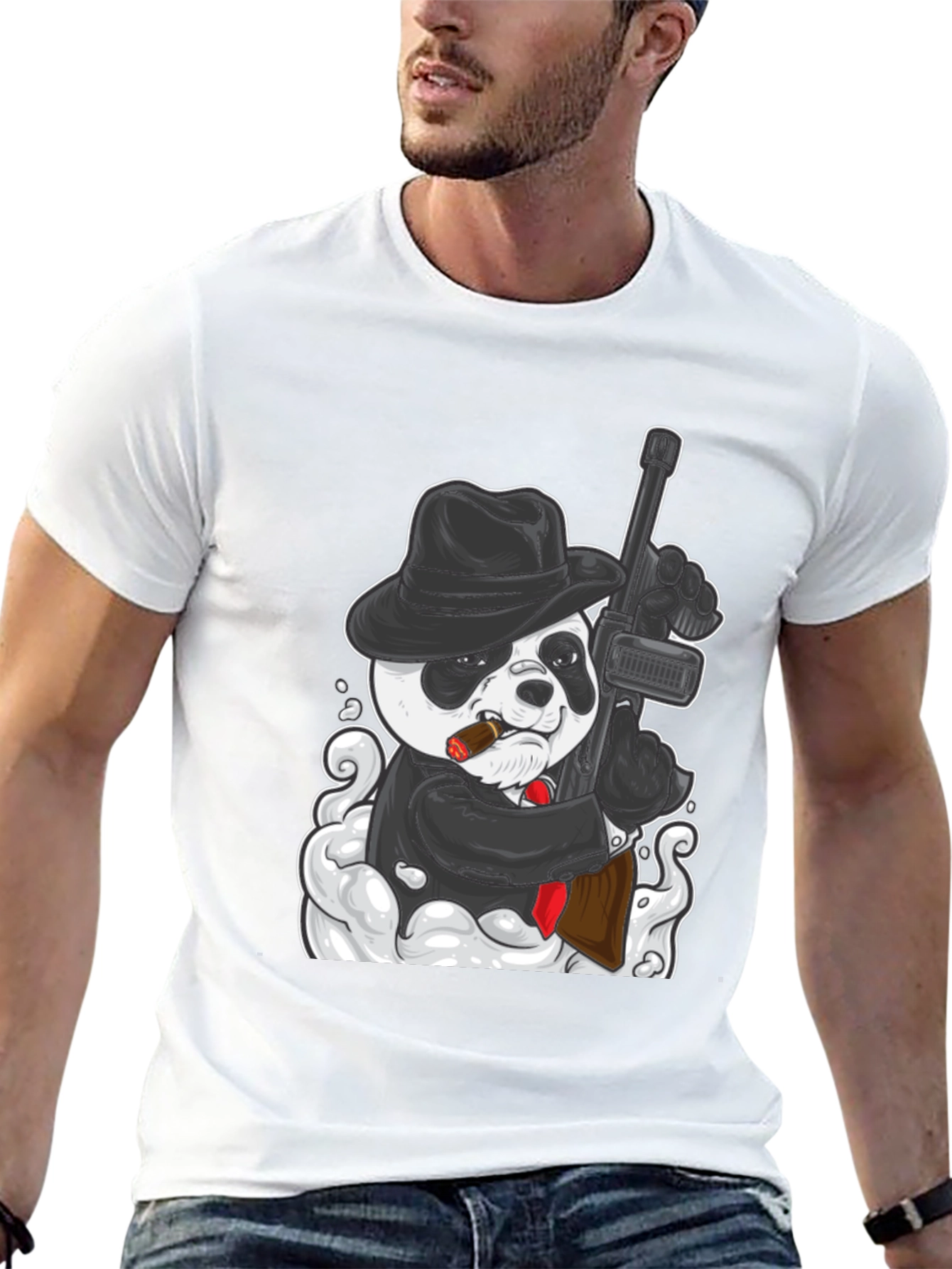Panda Gangster Graphic Tee - Cool Animal Print T-Shirt