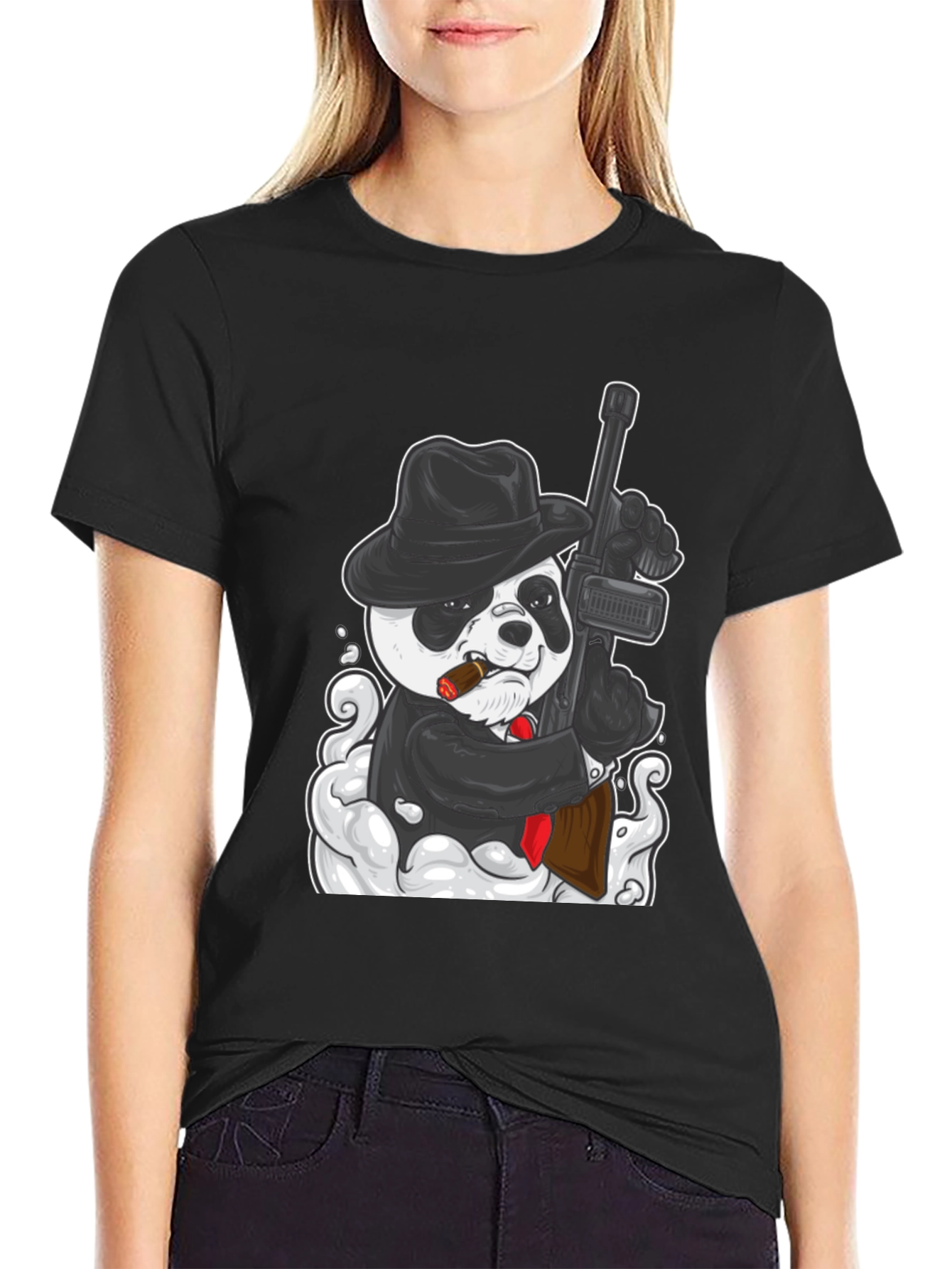 Panda Gangster Graphic Tee - Cool Animal Print T-Shirt