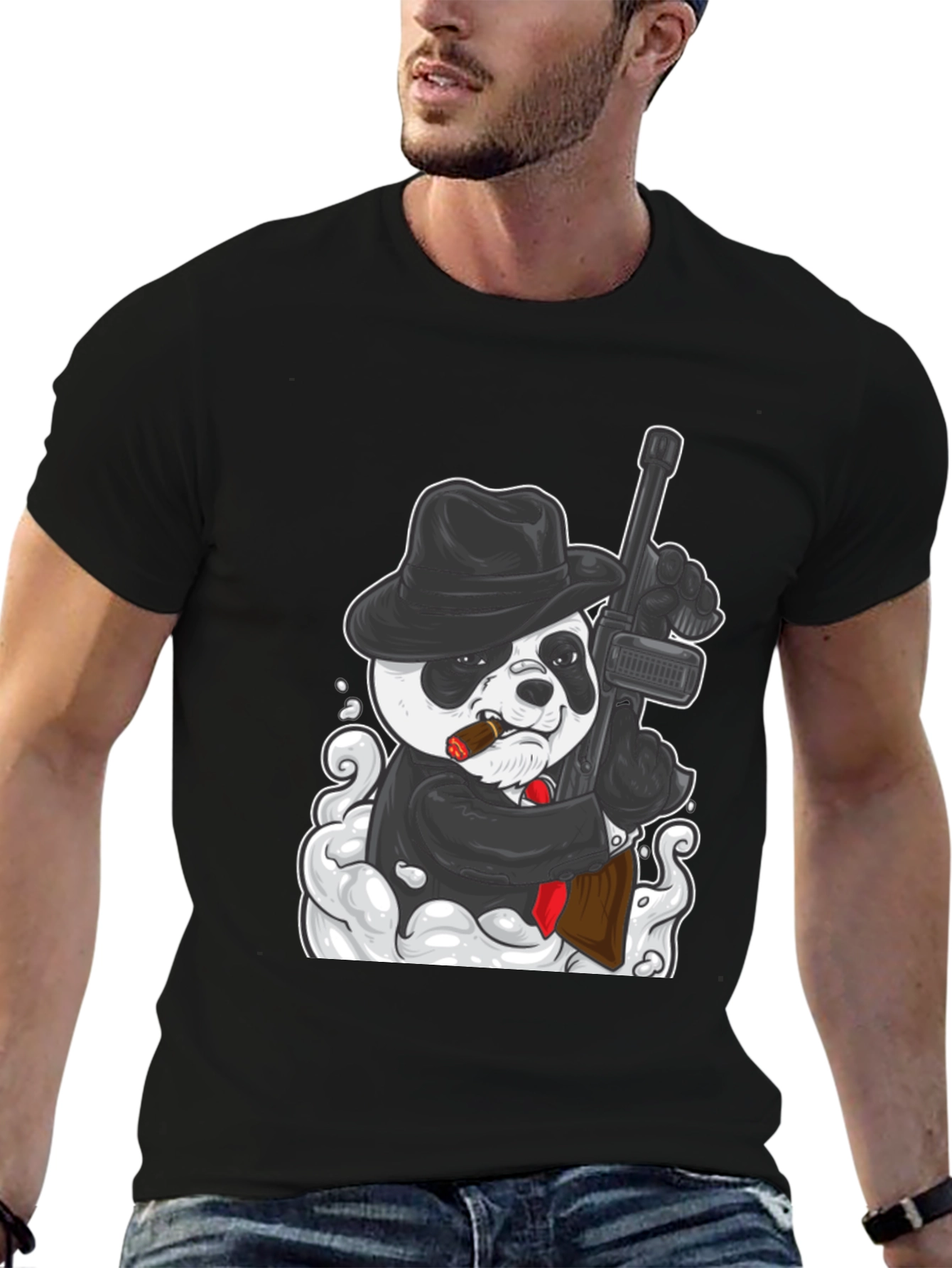 Panda Gangster Graphic Tee - Cool Animal Print T-Shirt