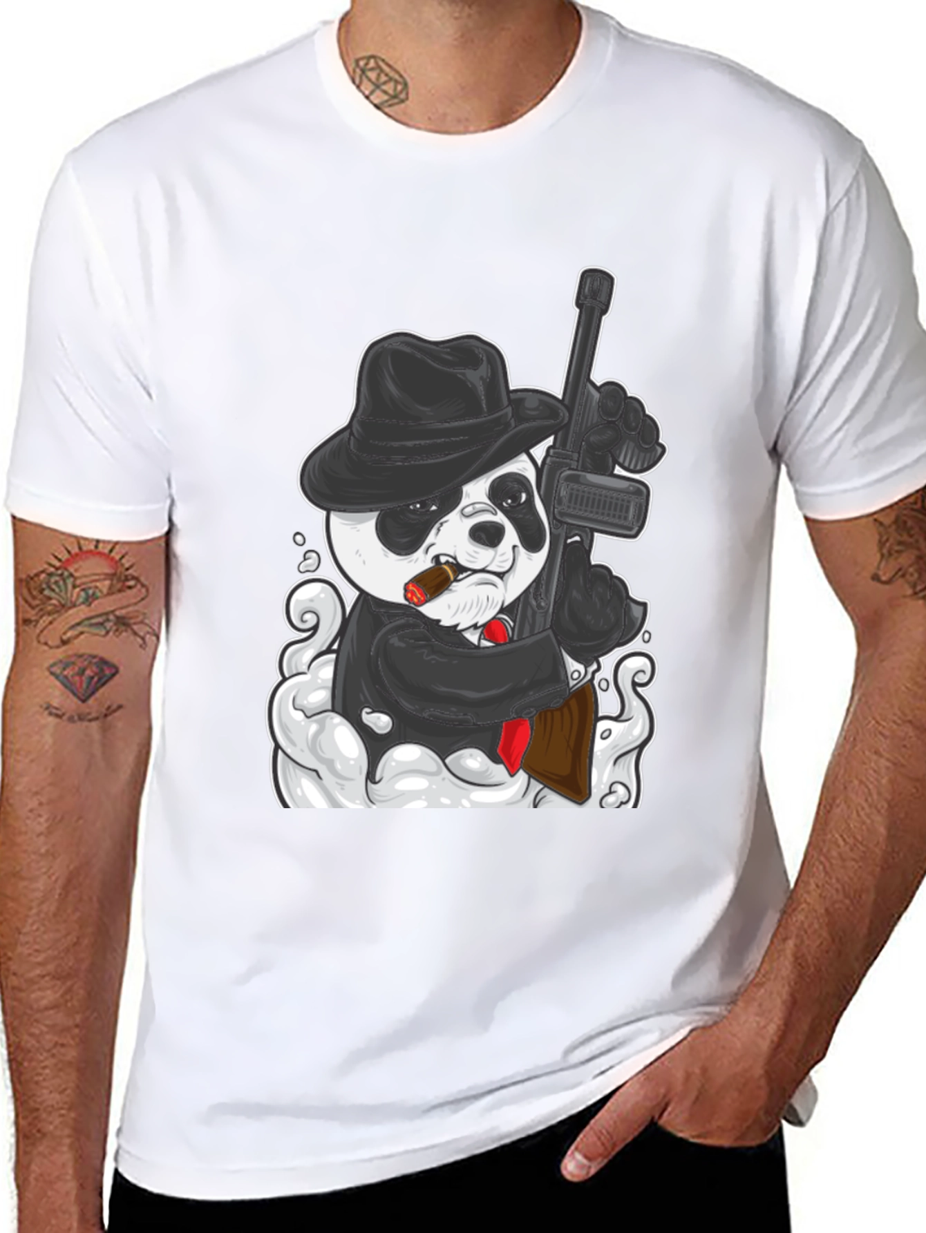 Panda Gangster Graphic Tee - Cool Animal Print T-Shirt