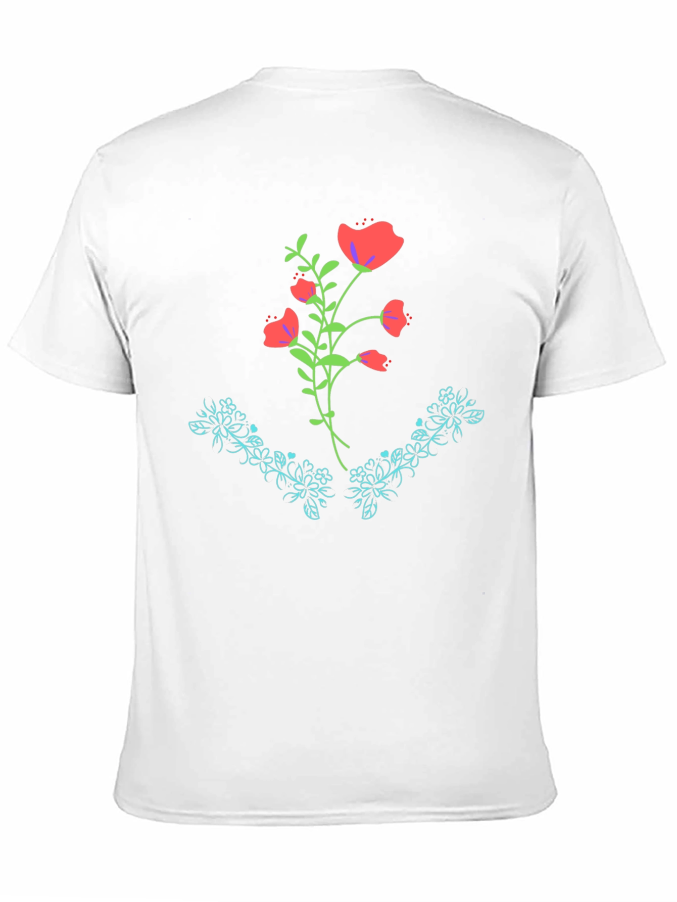 Floral Graphic Print Black Tee