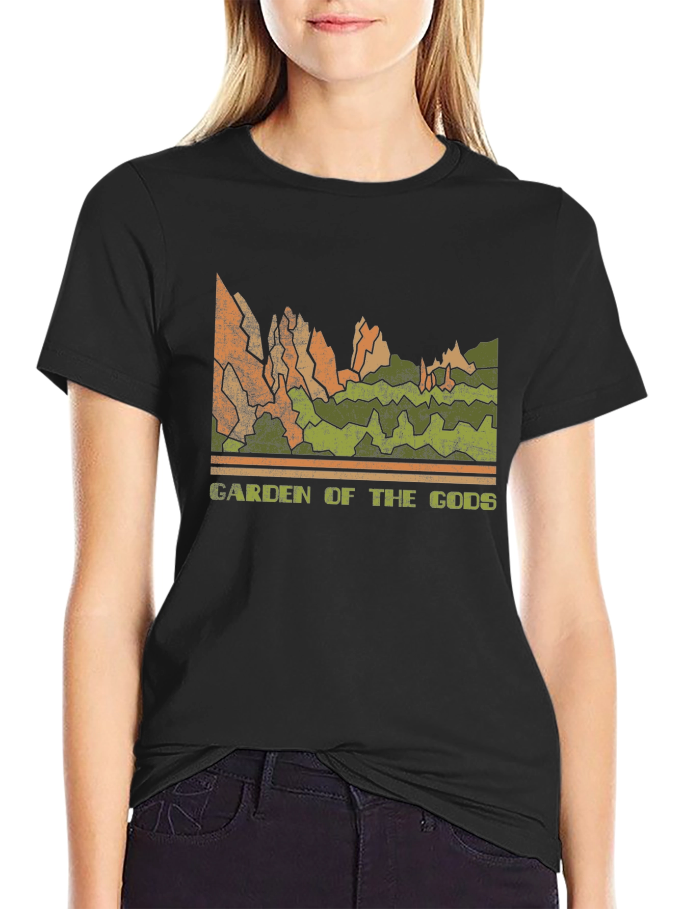 Garden of the Gods Retro Graphic Tee - Black