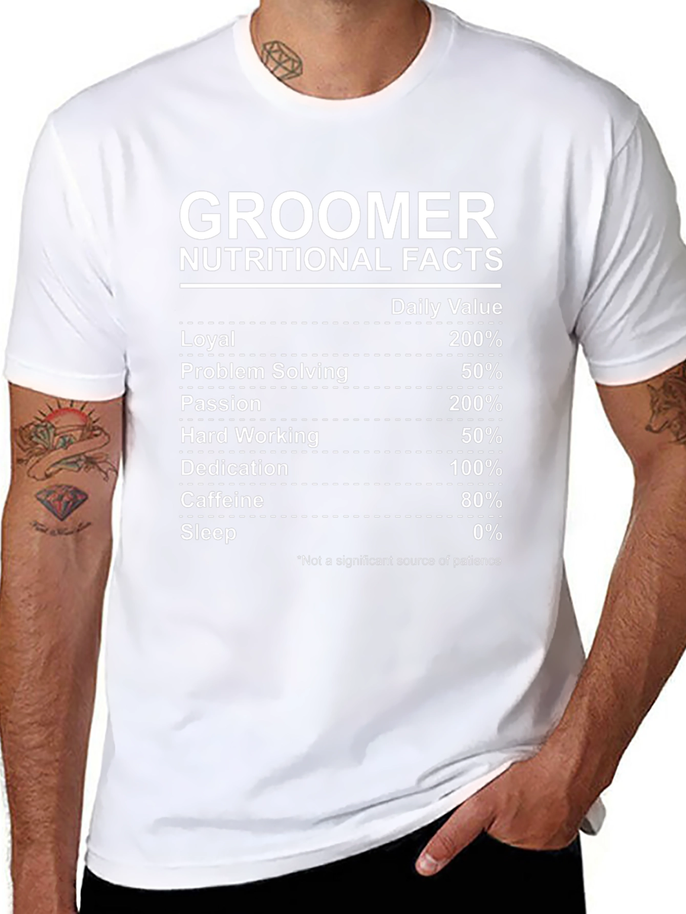 Groomer Nutritional Facts Black T-Shirt - Funny Gift