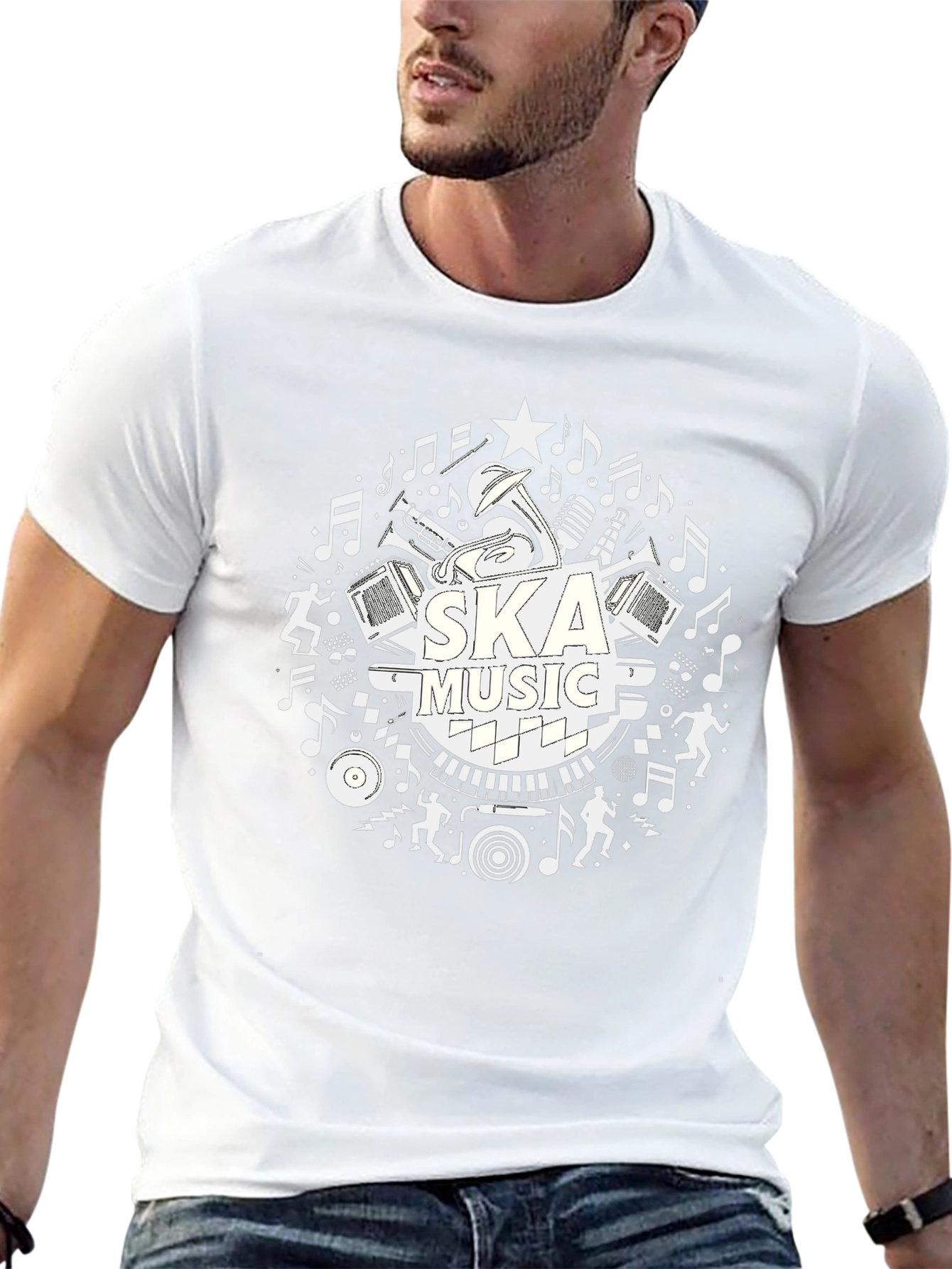 Ska Music Graphic T-Shirt - Black Cotton Tee