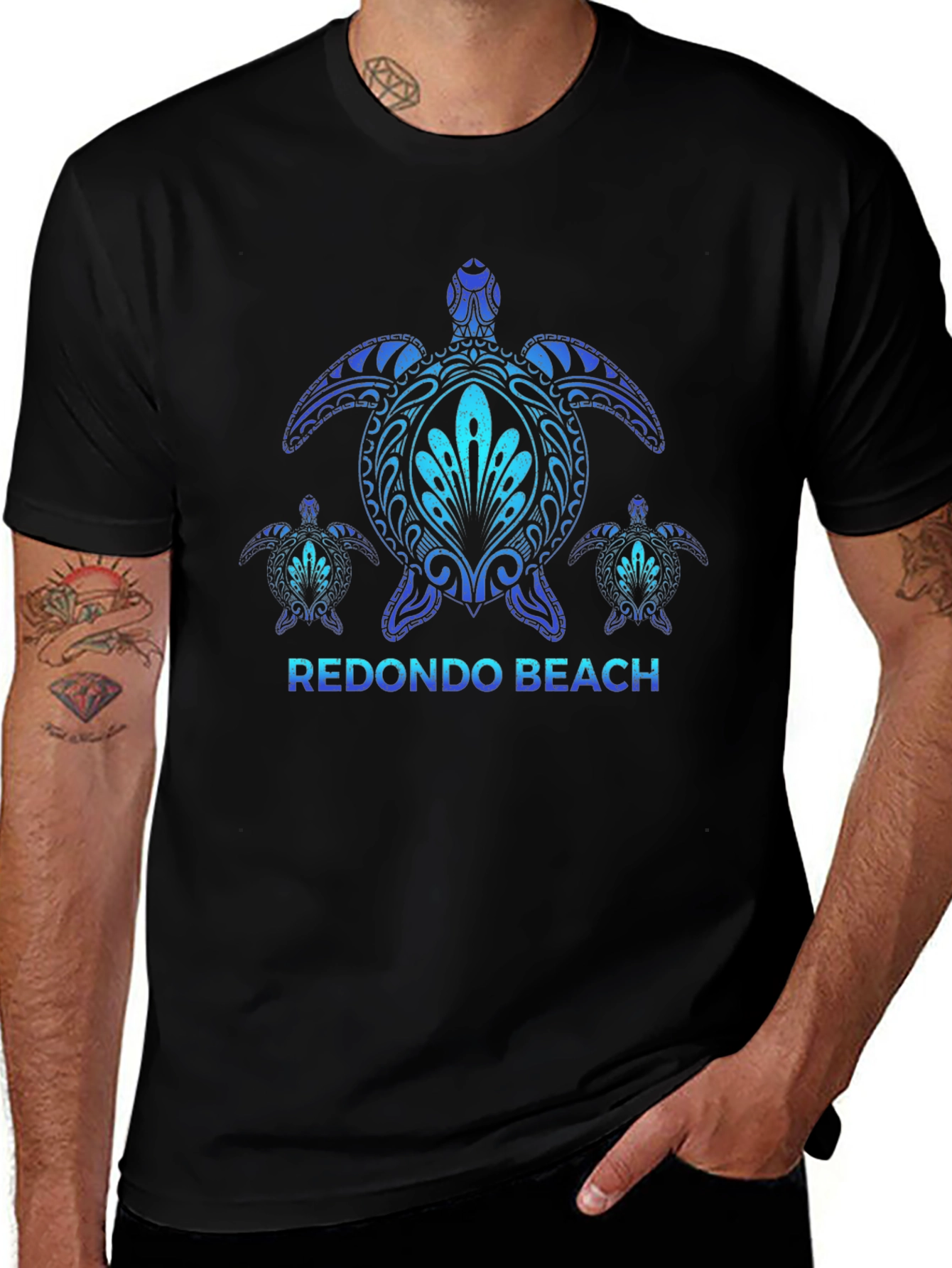 Redondo Beach Turtle T-Shirt - Black