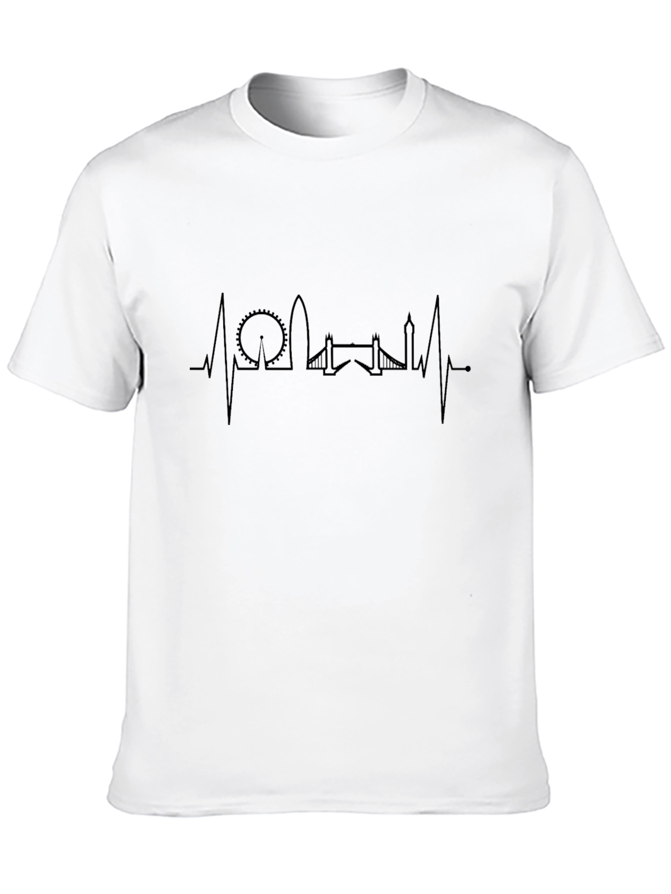 London Skyline Heartbeat Black T-Shirt