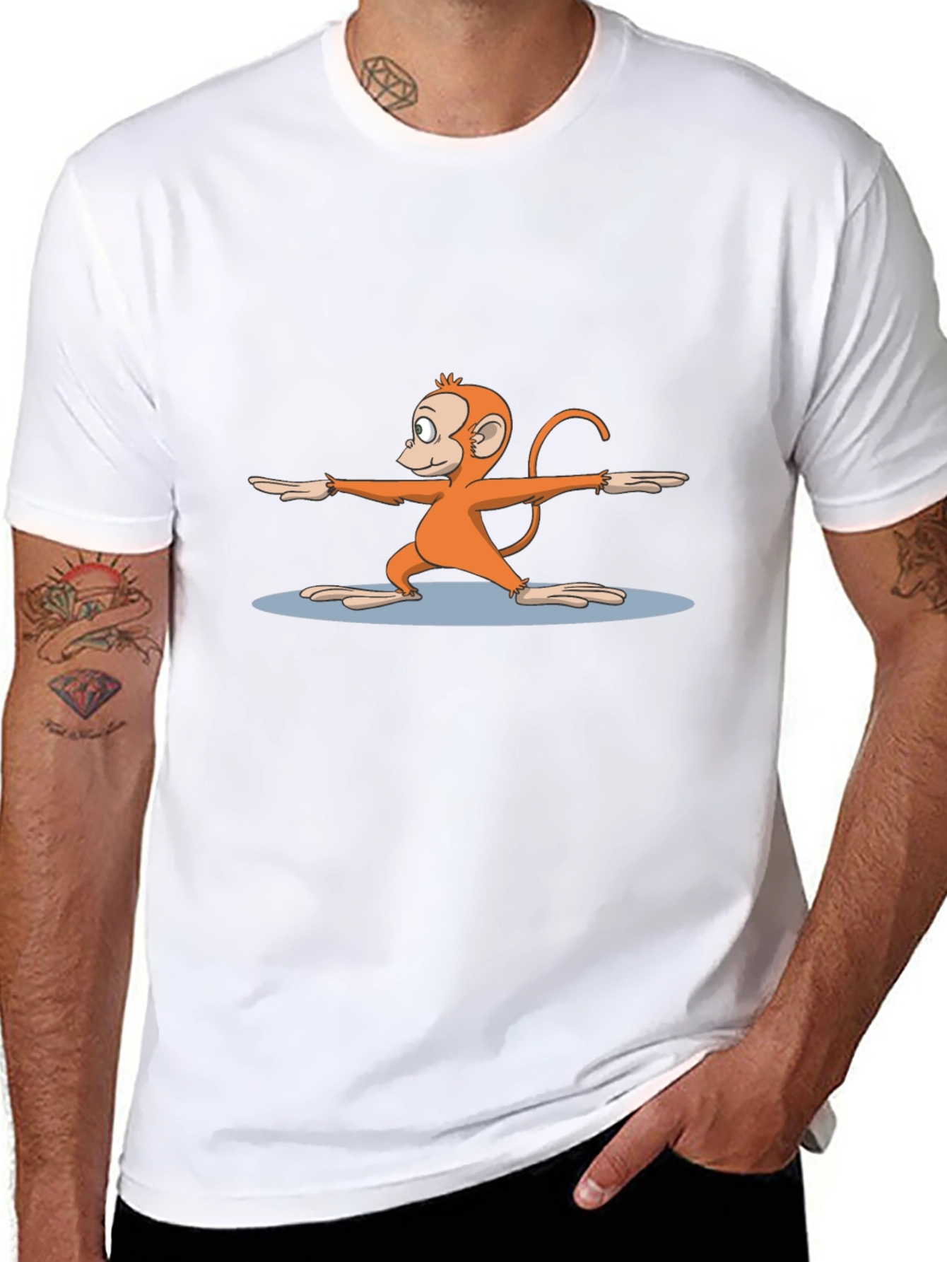 Yoga Monkey Black T-Shirt - Cool Graphic Tee