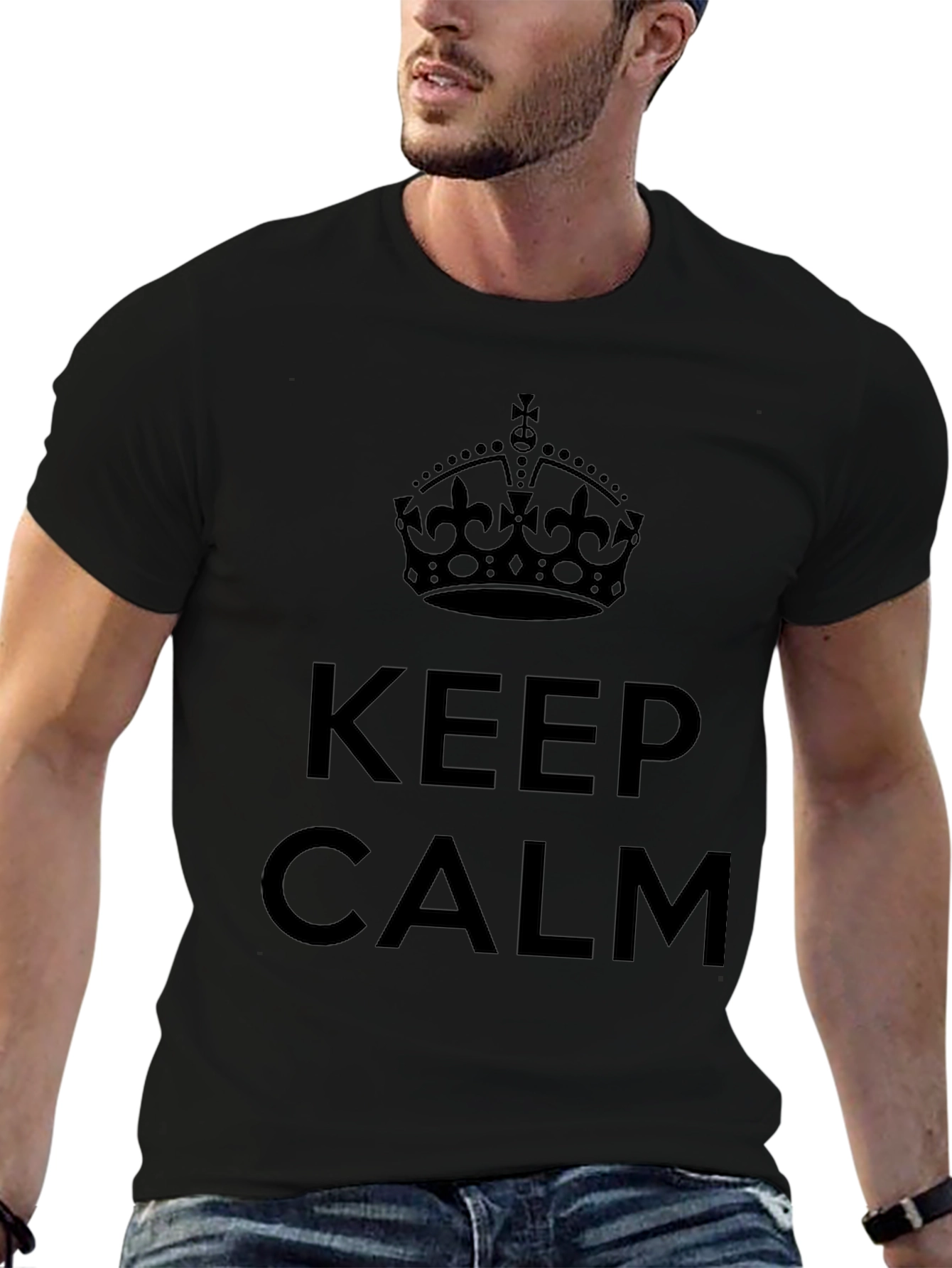 Keep Calm Black T-Shirt - Mens Fashion