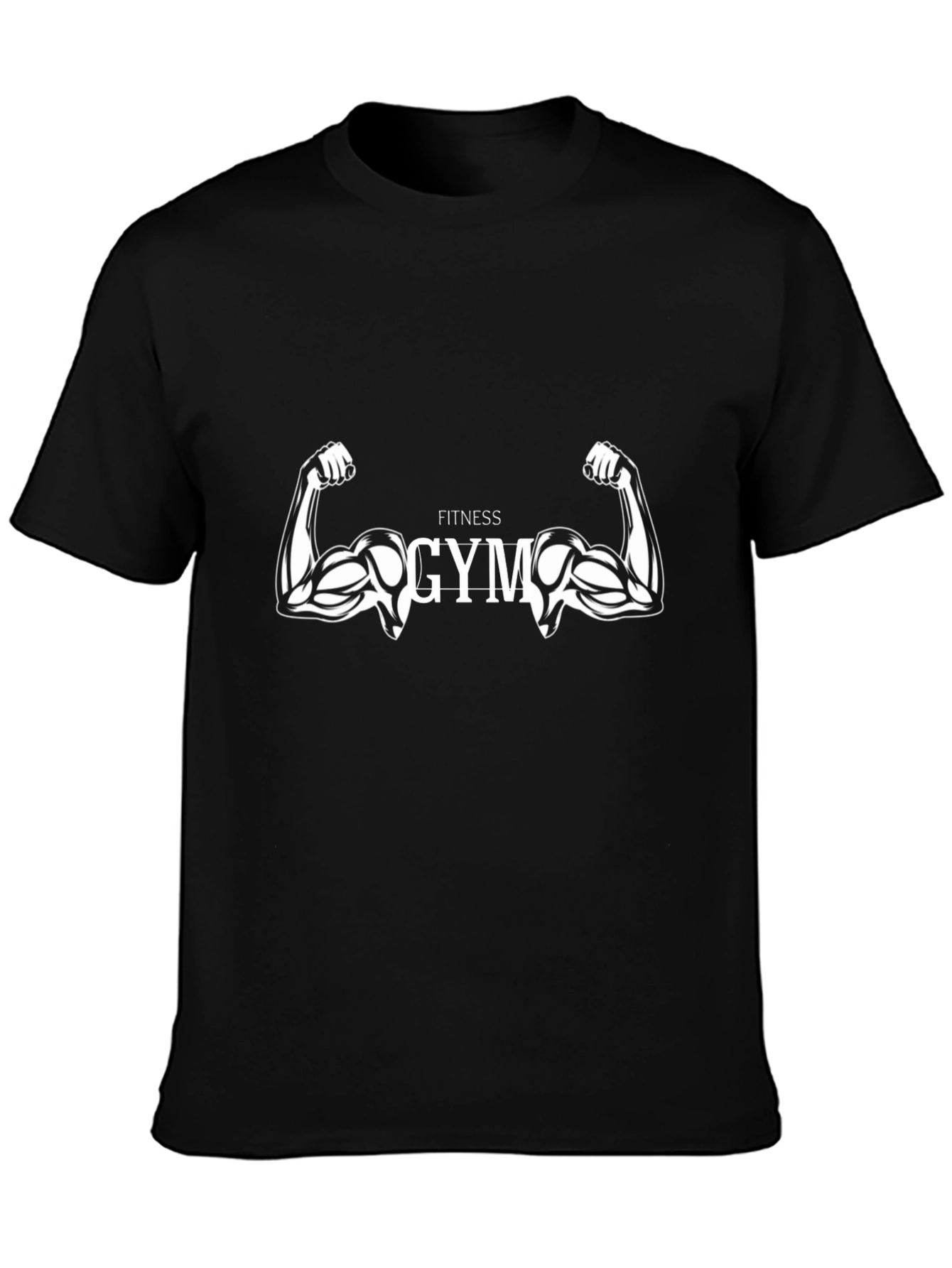 Fitness Gym Muscle Graphic Black T-Shirt