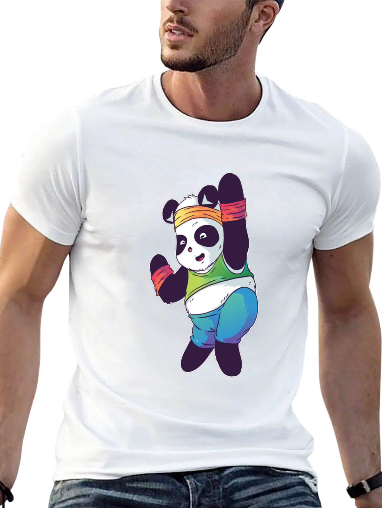 Funny Panda Workout T-Shirt - Black