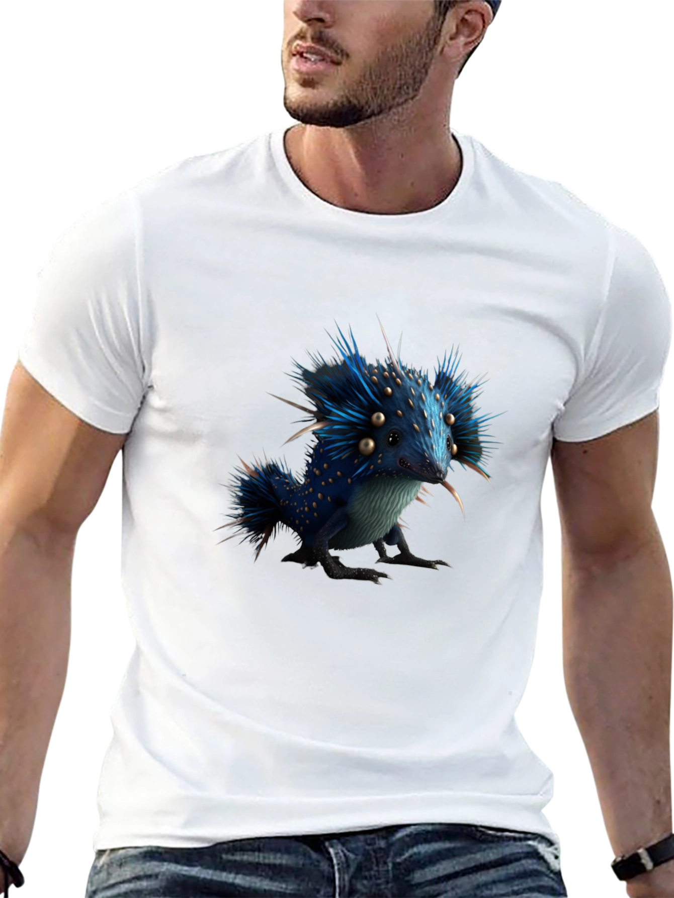 Whimsical Blue Creature Graphic Tee