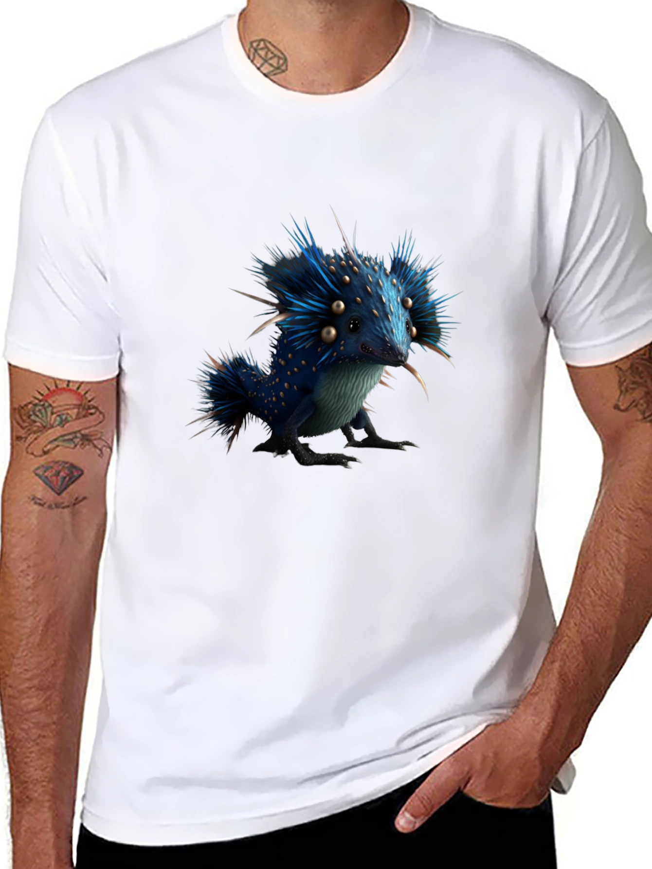 Whimsical Blue Creature Graphic Tee