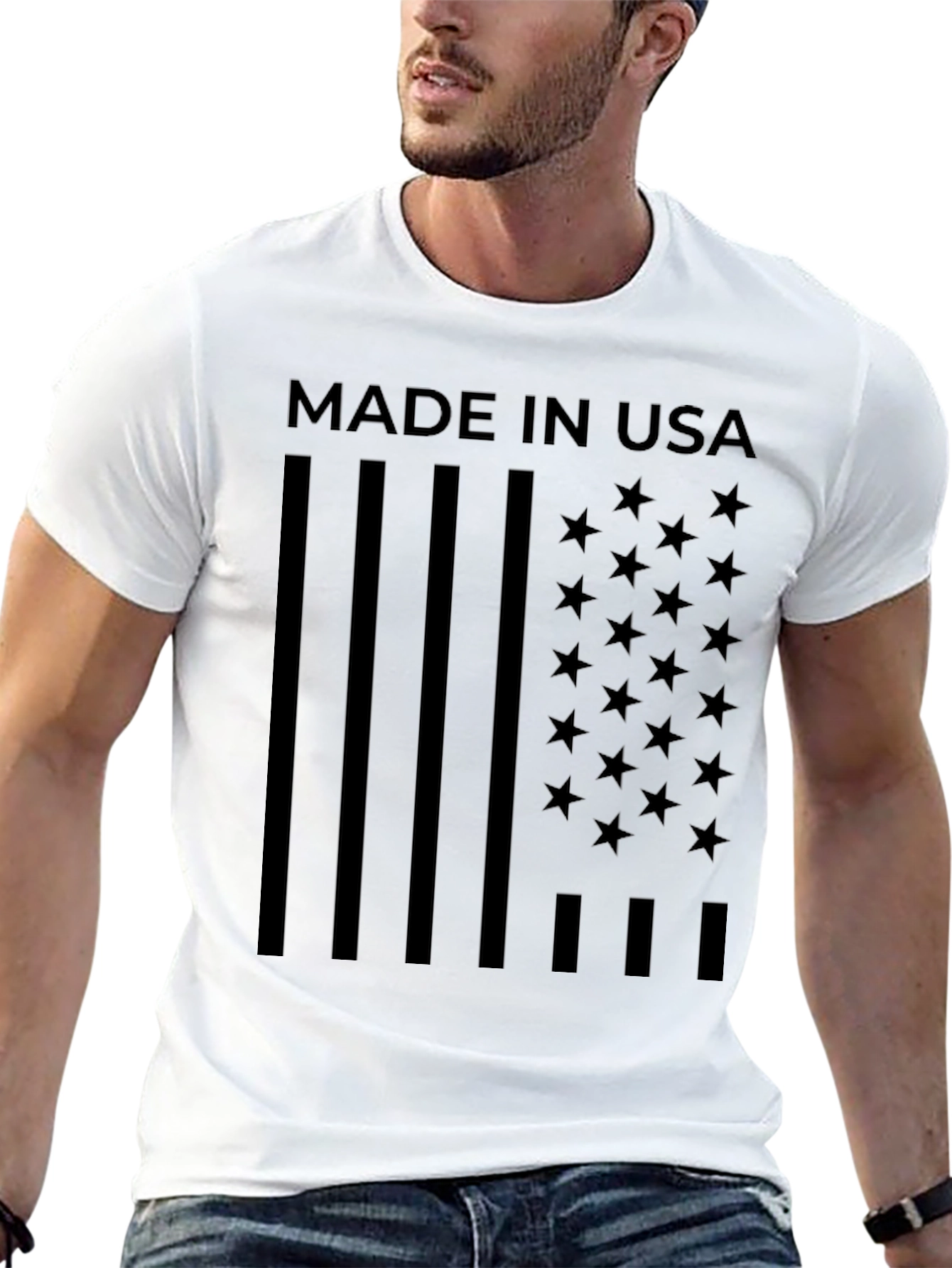 American Flag Made In USA Graphic T-Shirt