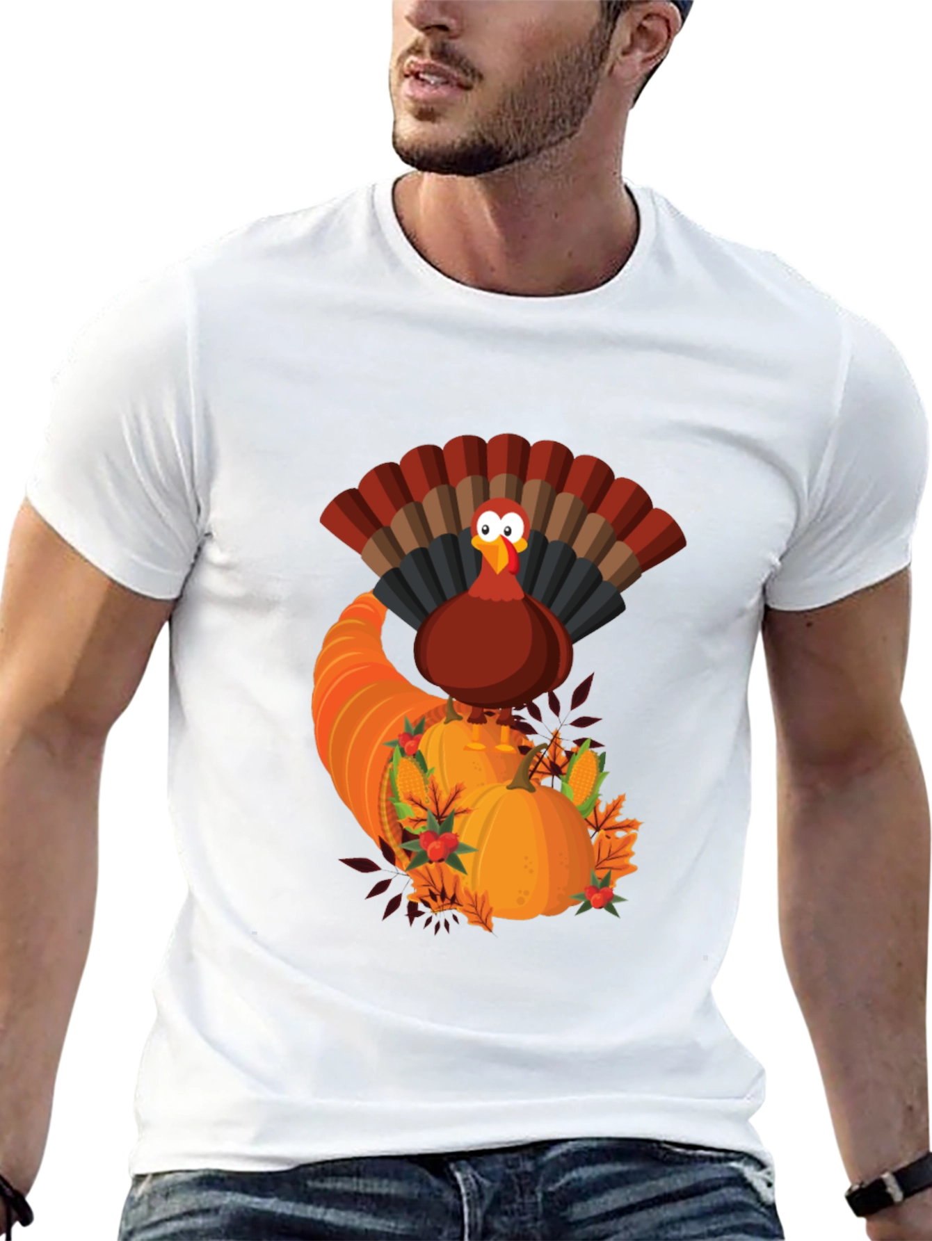 Thanksgiving Turkey Cornucopia Graphic Tee