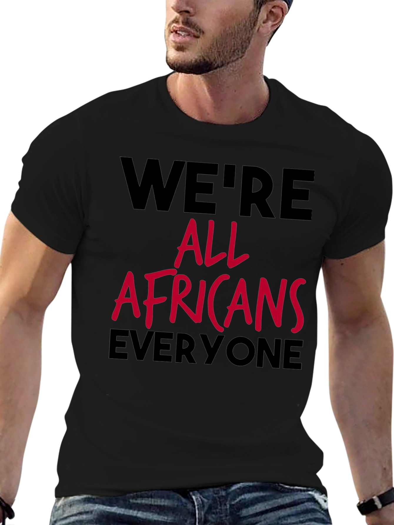 Were All Africans Tee - Black Graphic T-Shirt