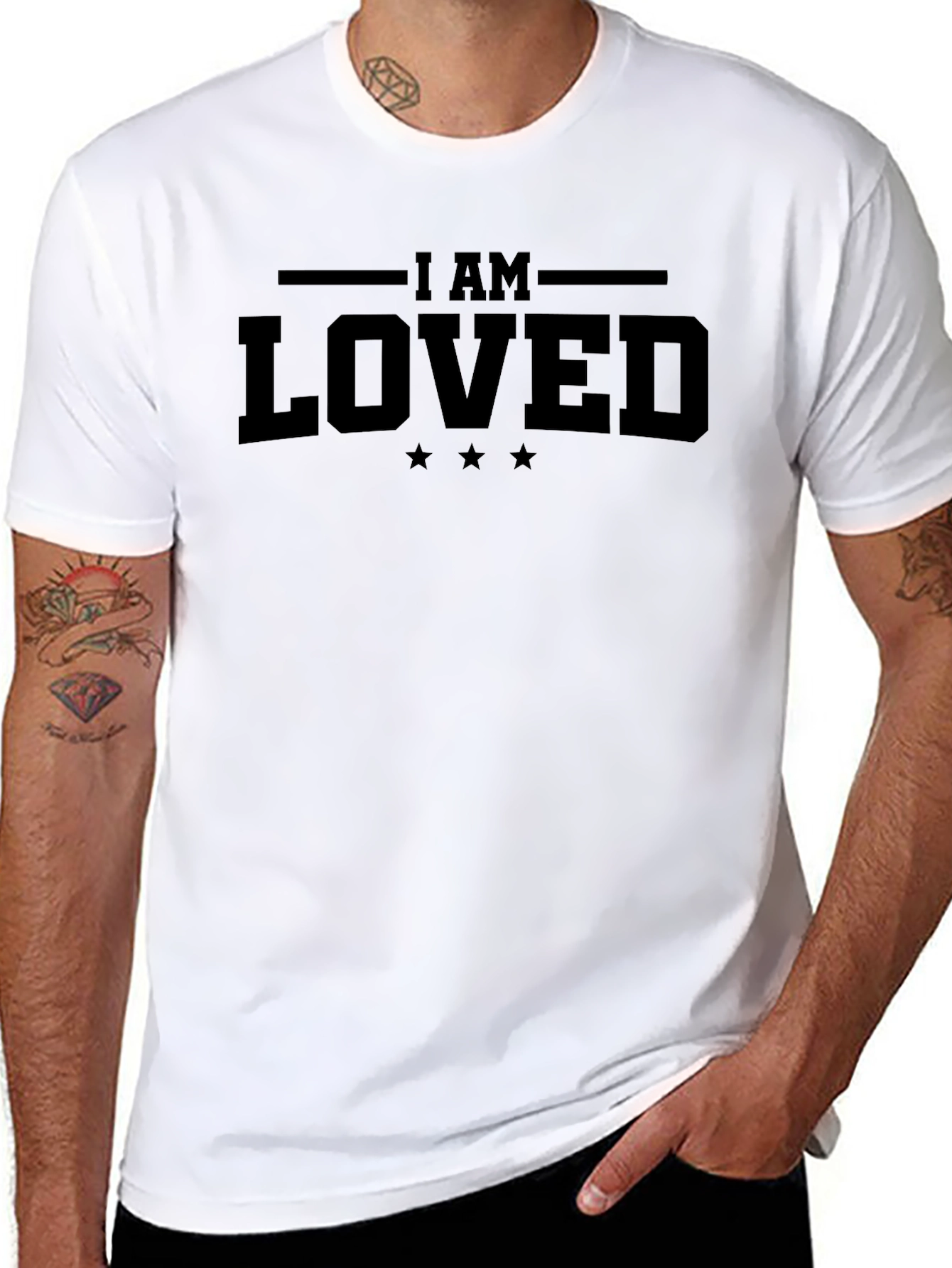 I AM LOVED Graphic Tee - Black Cotton T-Shirt