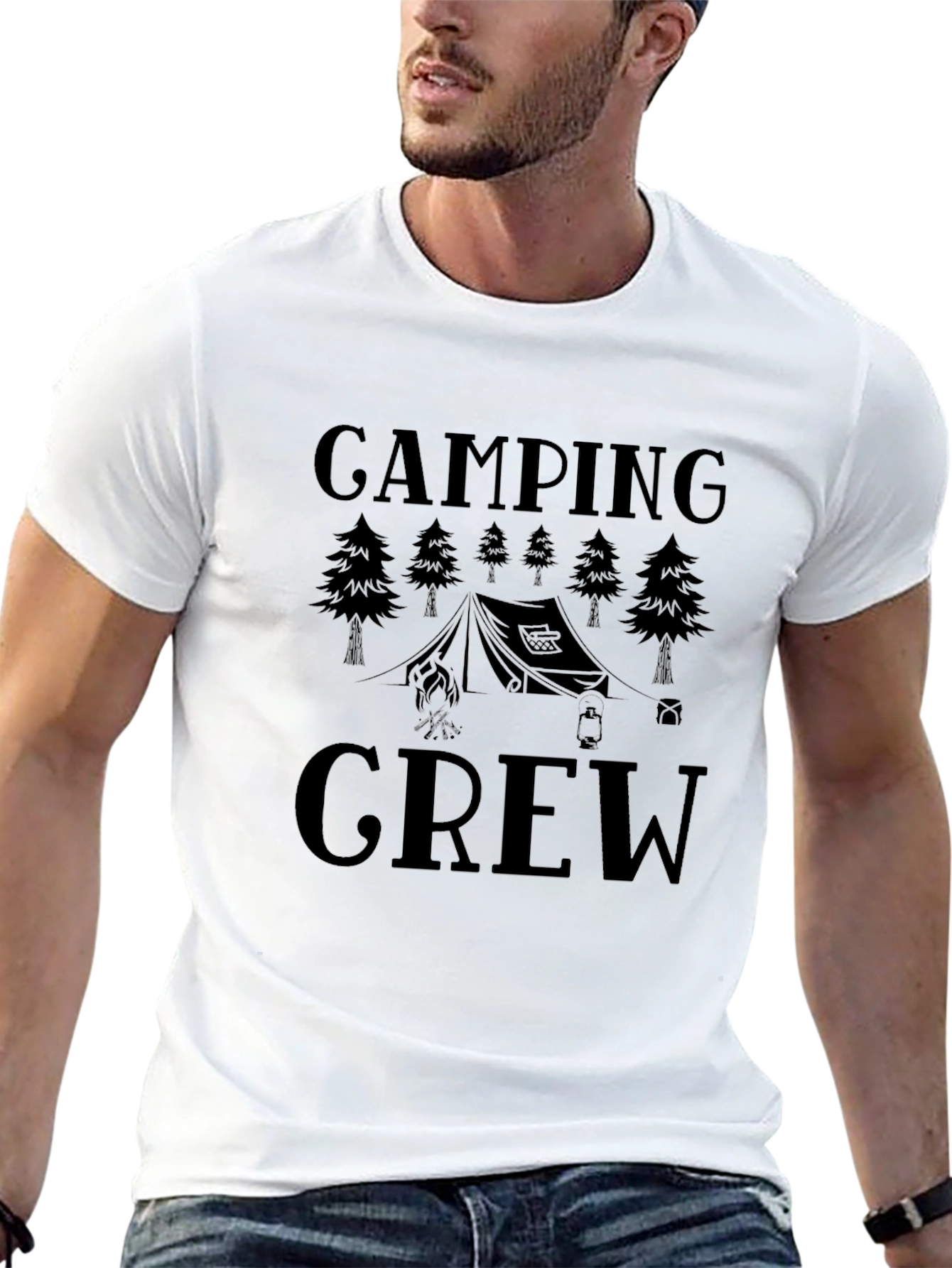 Camping Crew Black Graphic T-Shirt