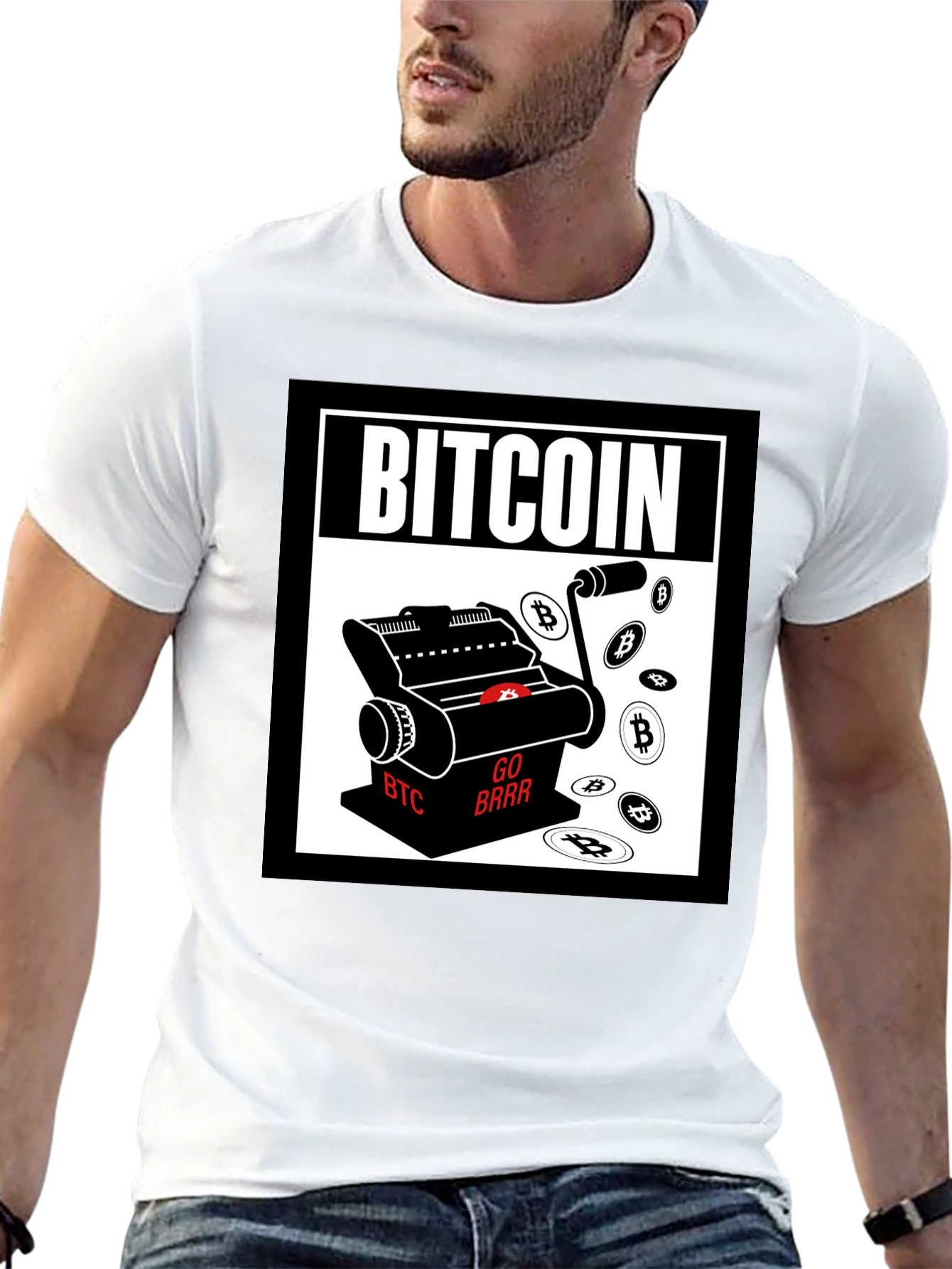 Bitcoin Printing T-Shirt - Crypto Currency Tee
