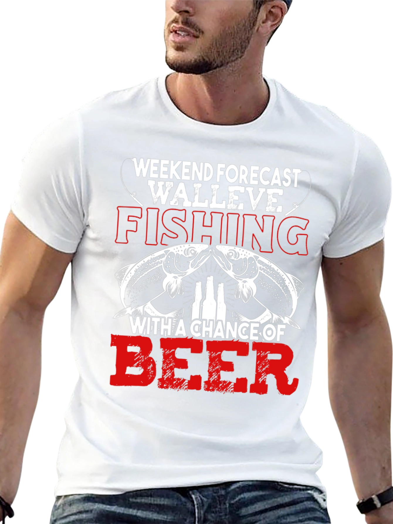 Weekend Forecast Walleye Fishing Beer Graphic Tee
