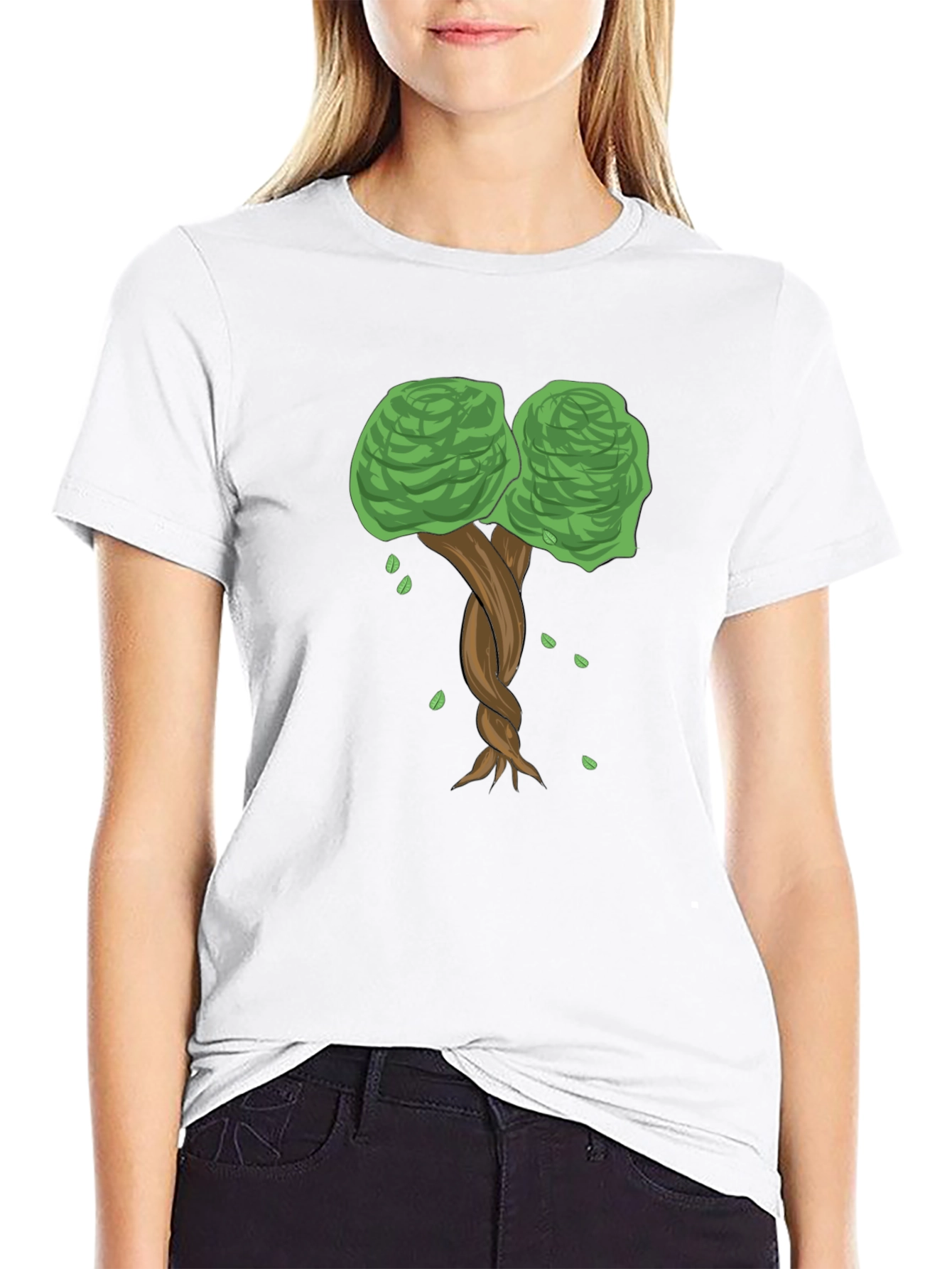 Twisted Tree Graphic Tee - Nature Inspired Black T-Shirt