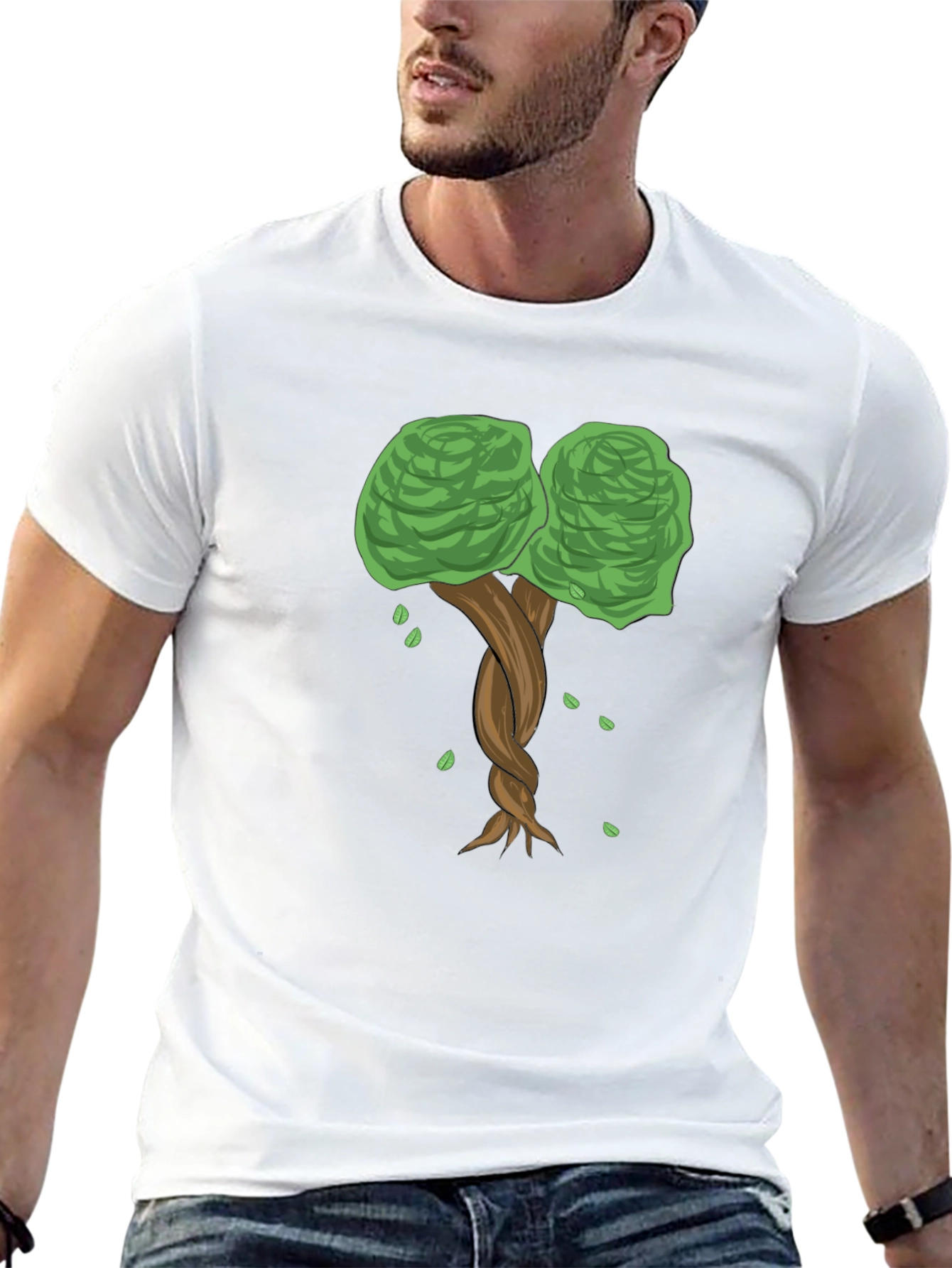 Twisted Tree Graphic Tee - Nature Inspired Black T-Shirt