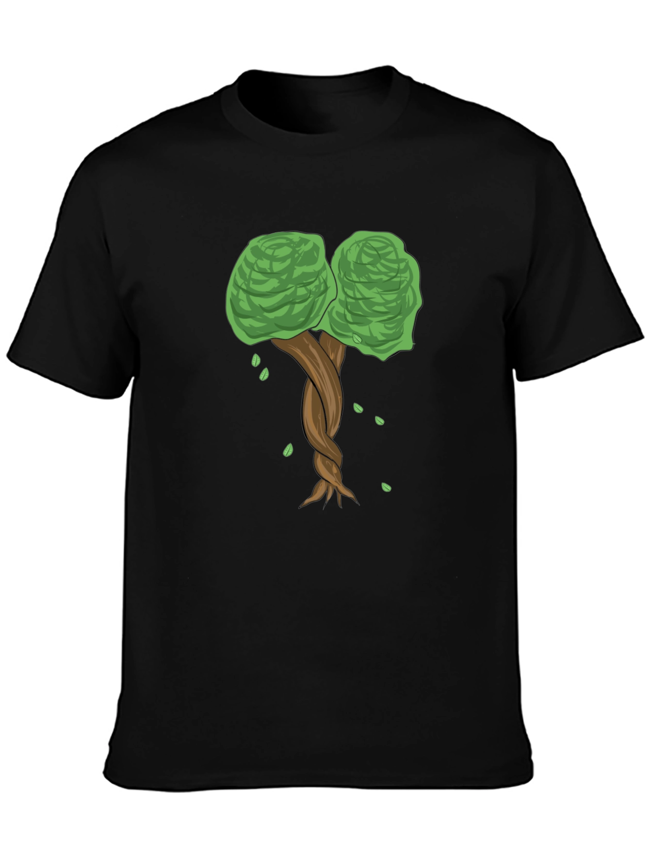 Twisted Tree Graphic Tee - Nature Inspired Black T-Shirt