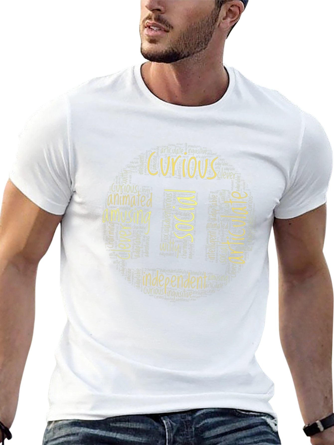 Curious Social Independent Word Art T-Shirt