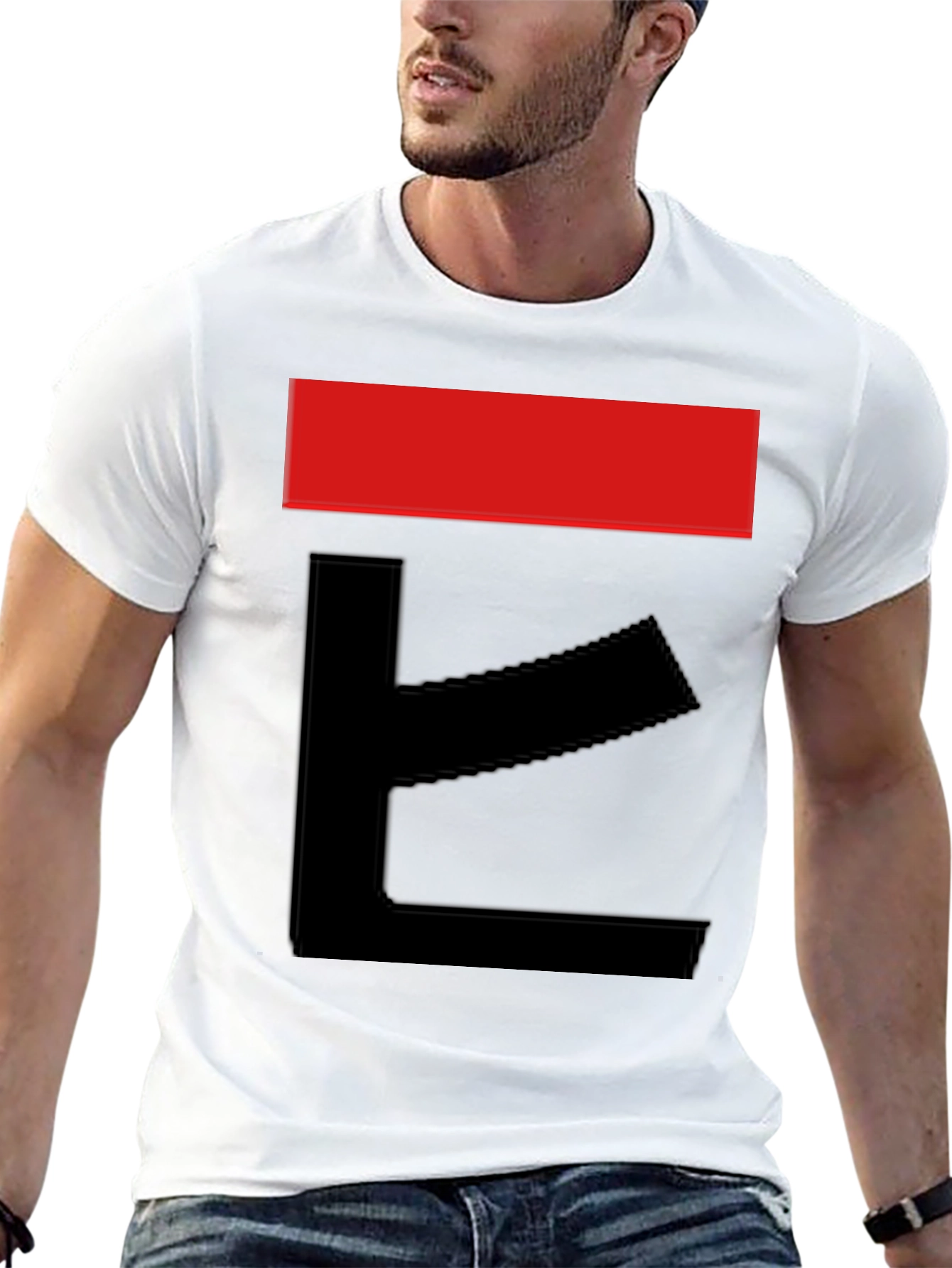 Abstract Graphic Tee - Bold Red & Black Design