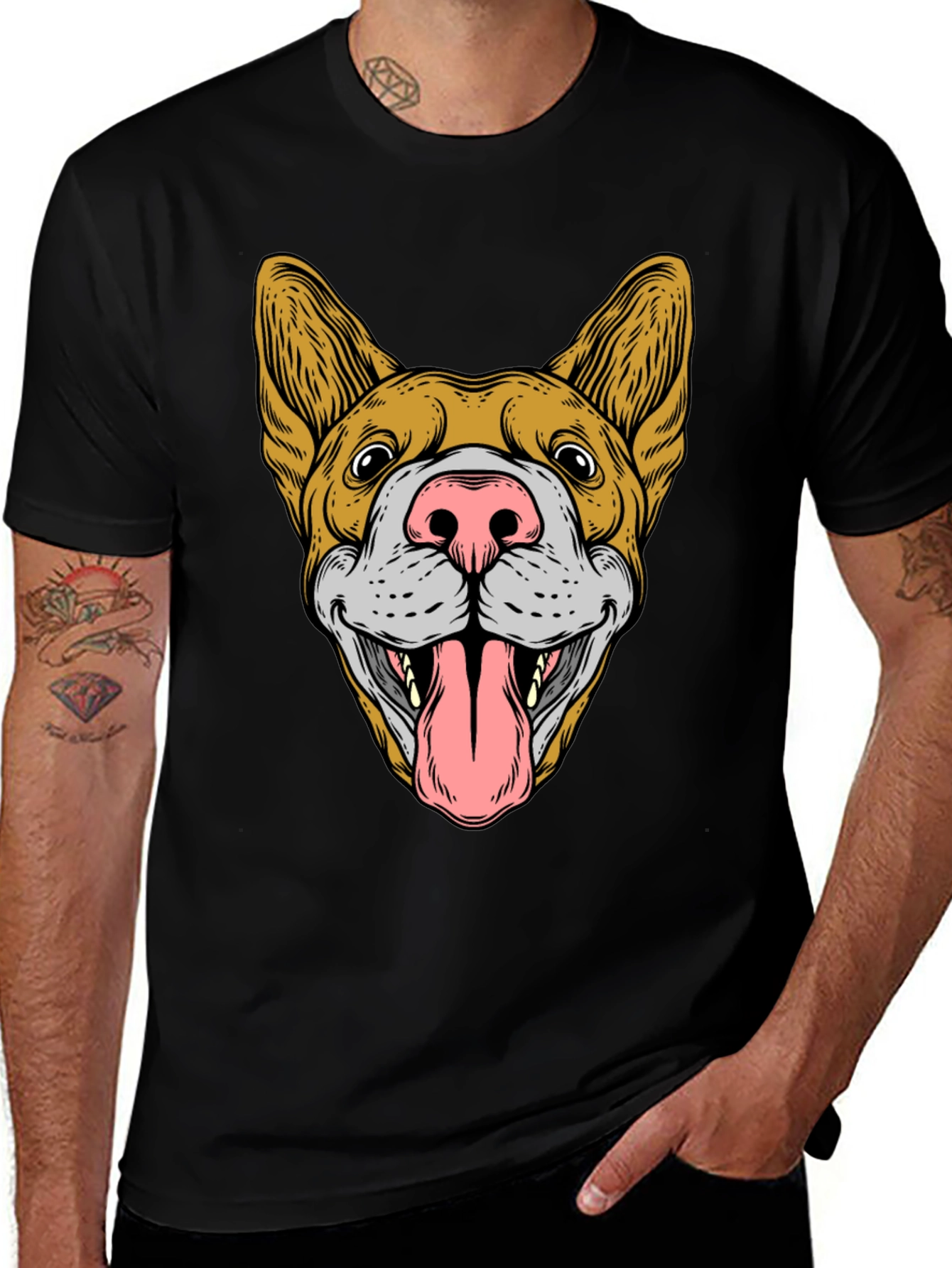 Dog Graphic Black T-Shirt