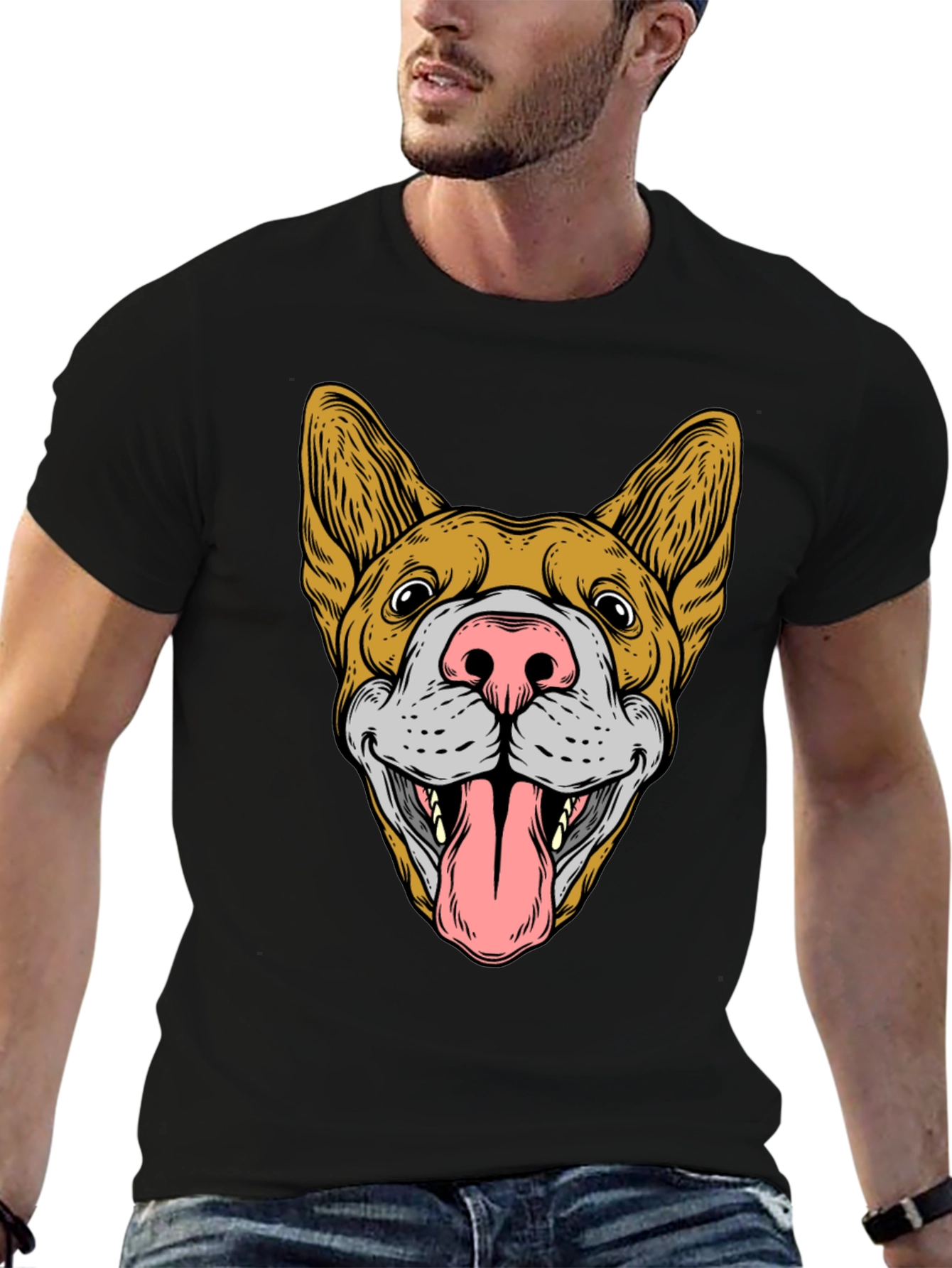 Dog Graphic Black T-Shirt