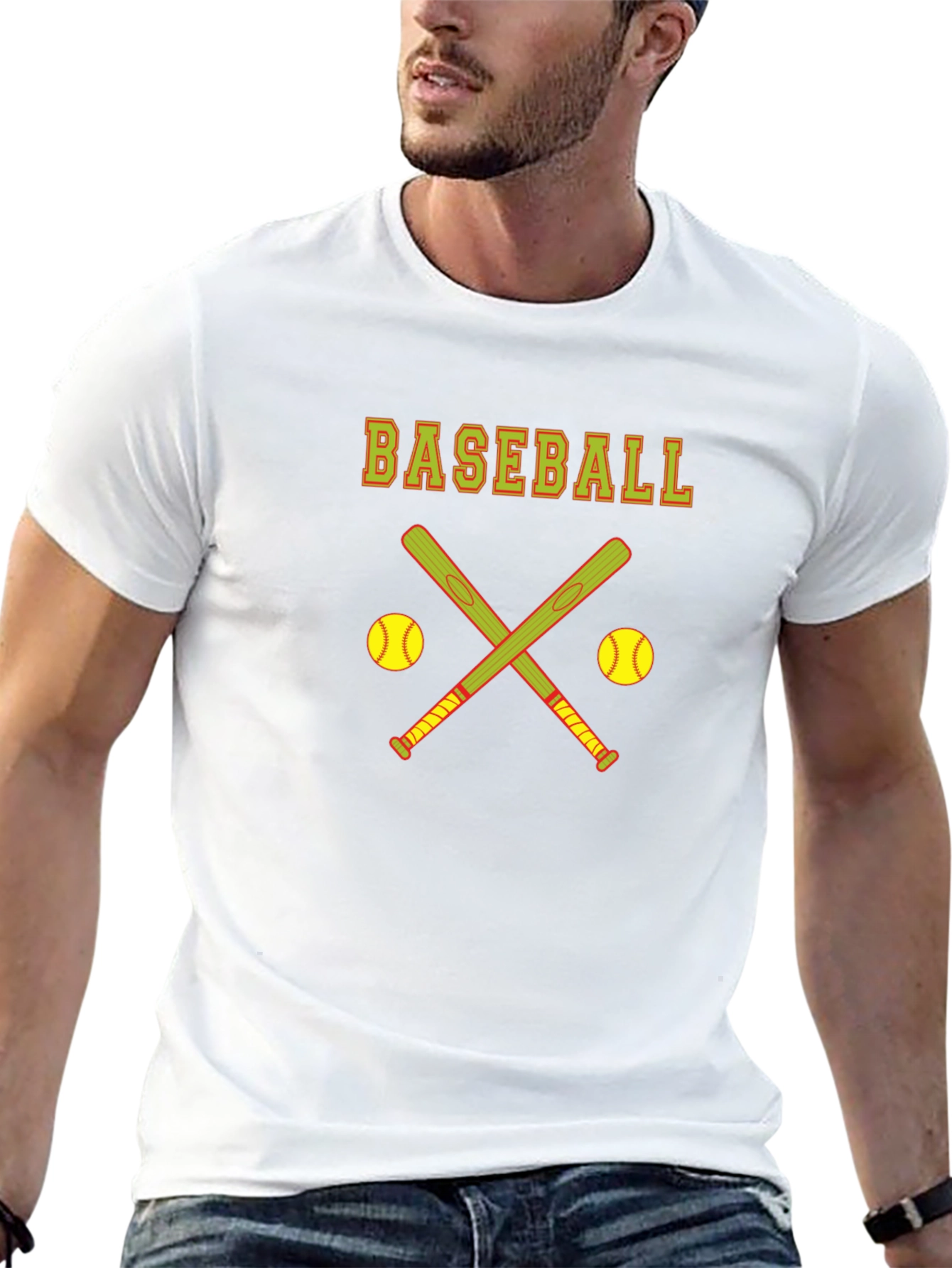 Baseball Graphic Tee - Crossed Bats Design