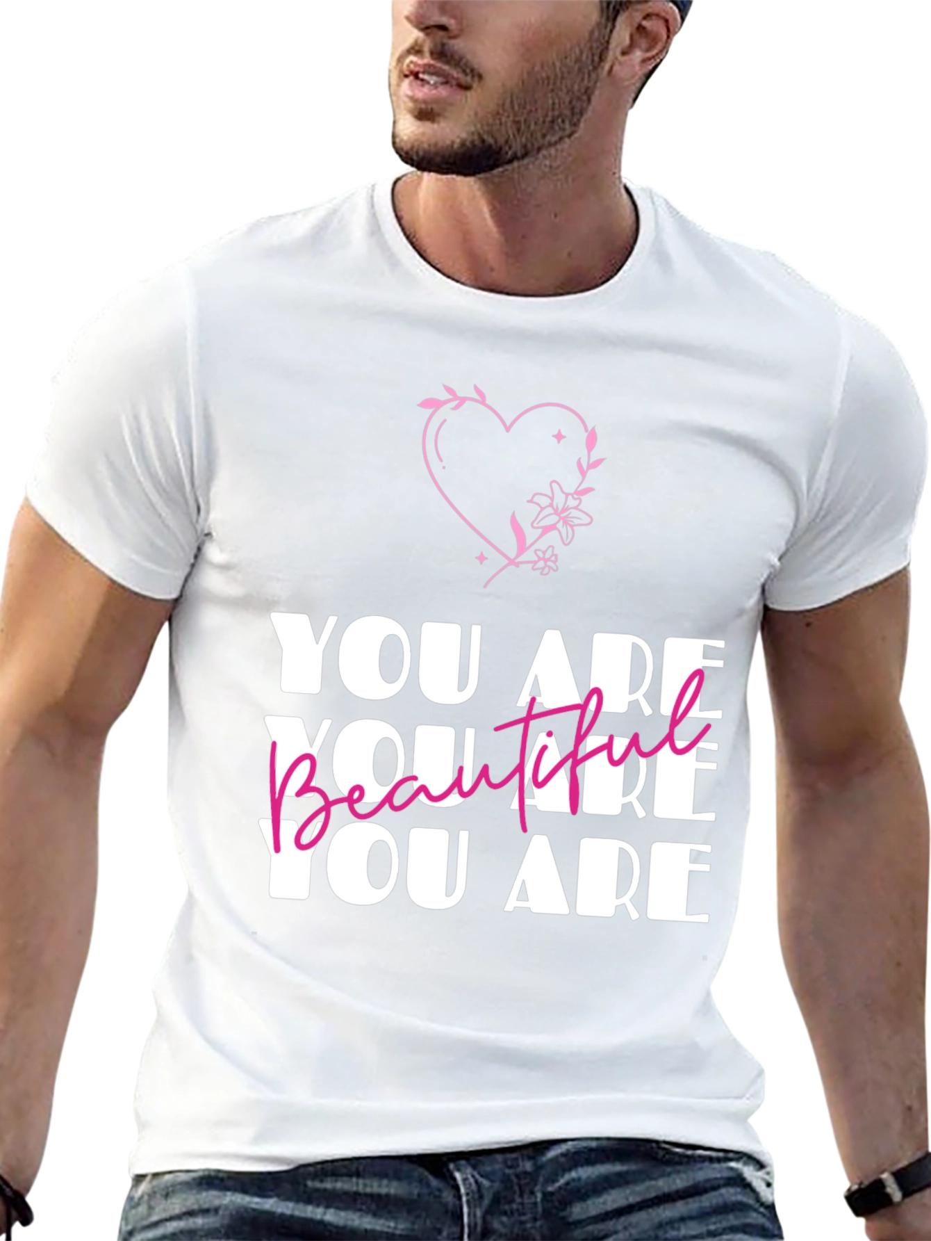 You Are Beautiful Graphic Tee - Stylish Comfort