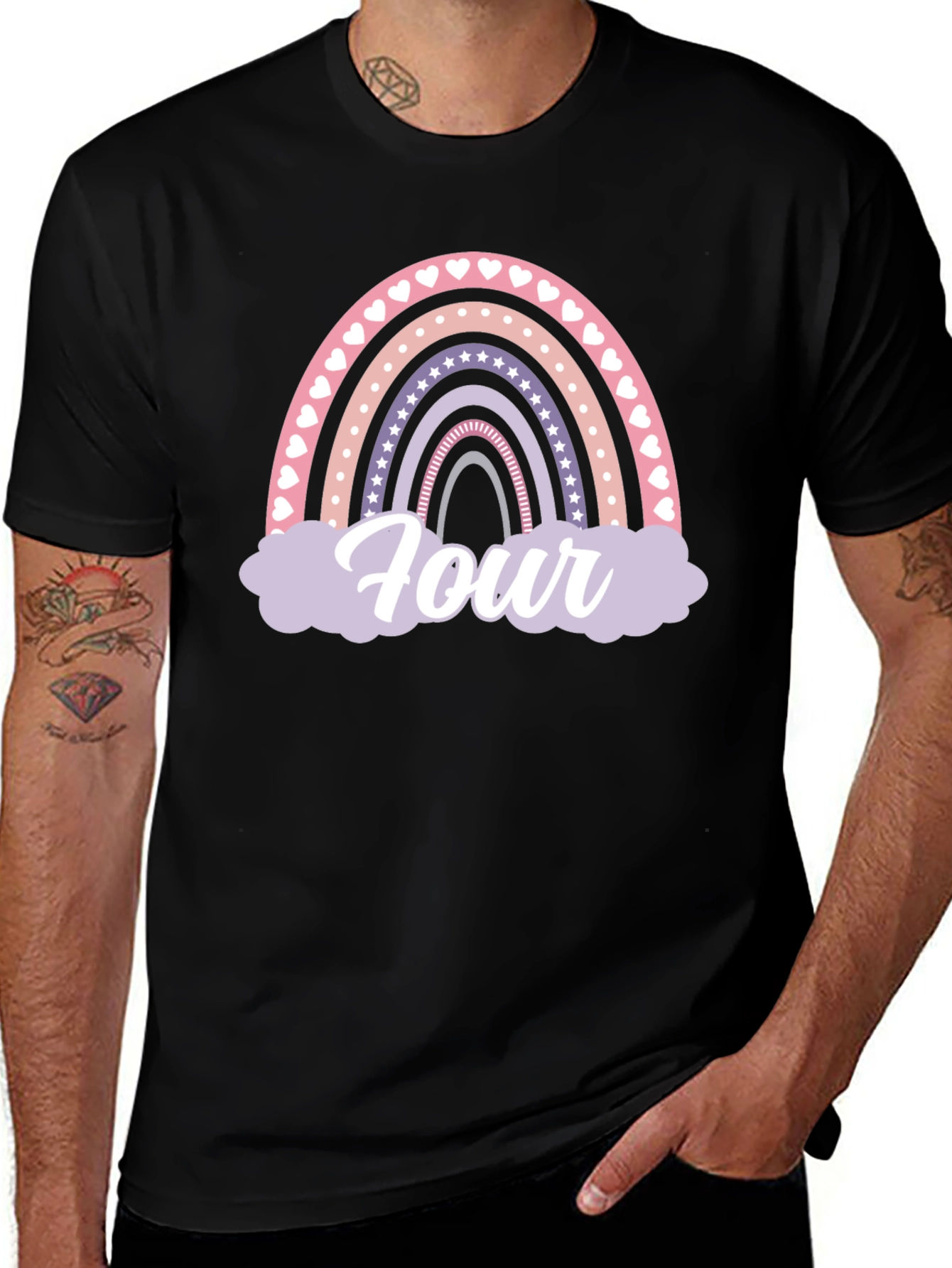 Rainbow Four Birthday T-Shirt