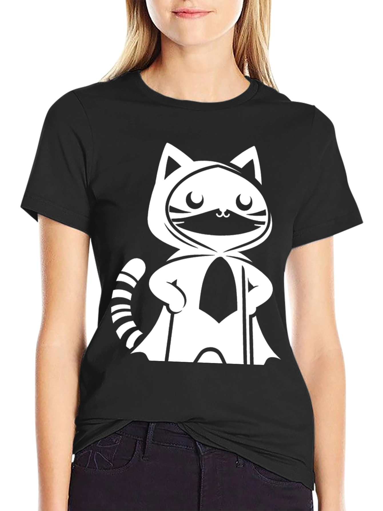 Cool Cat Ninja Graphic Tee - Black