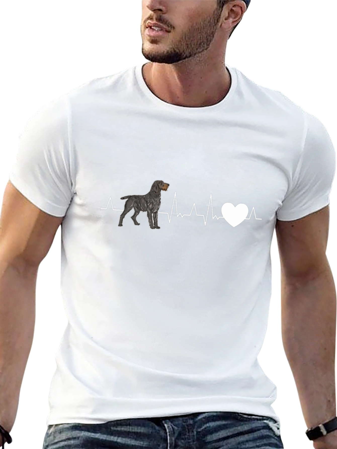 Dog Heartbeat T-Shirt - Black
