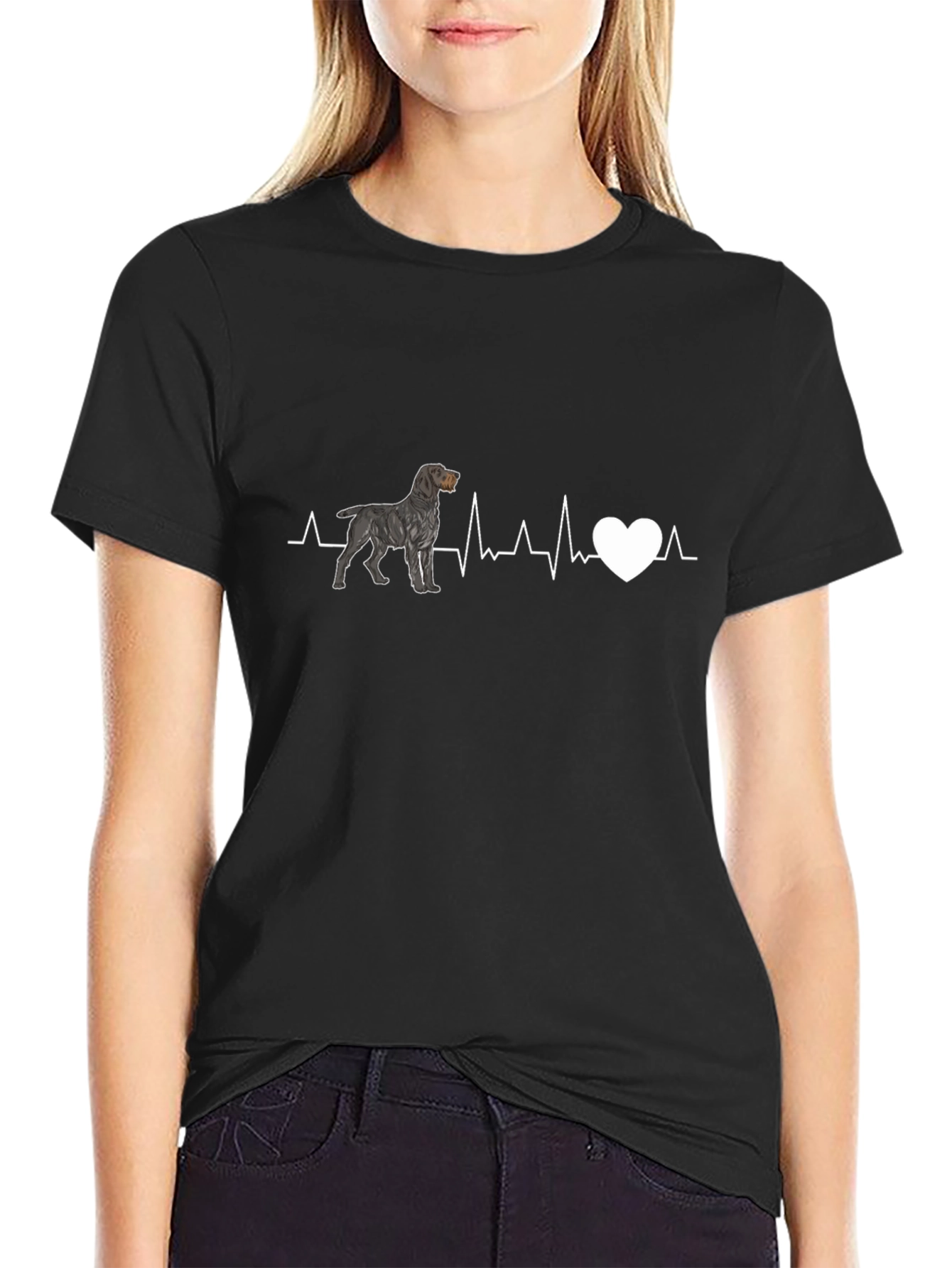 Dog Heartbeat T-Shirt - Black