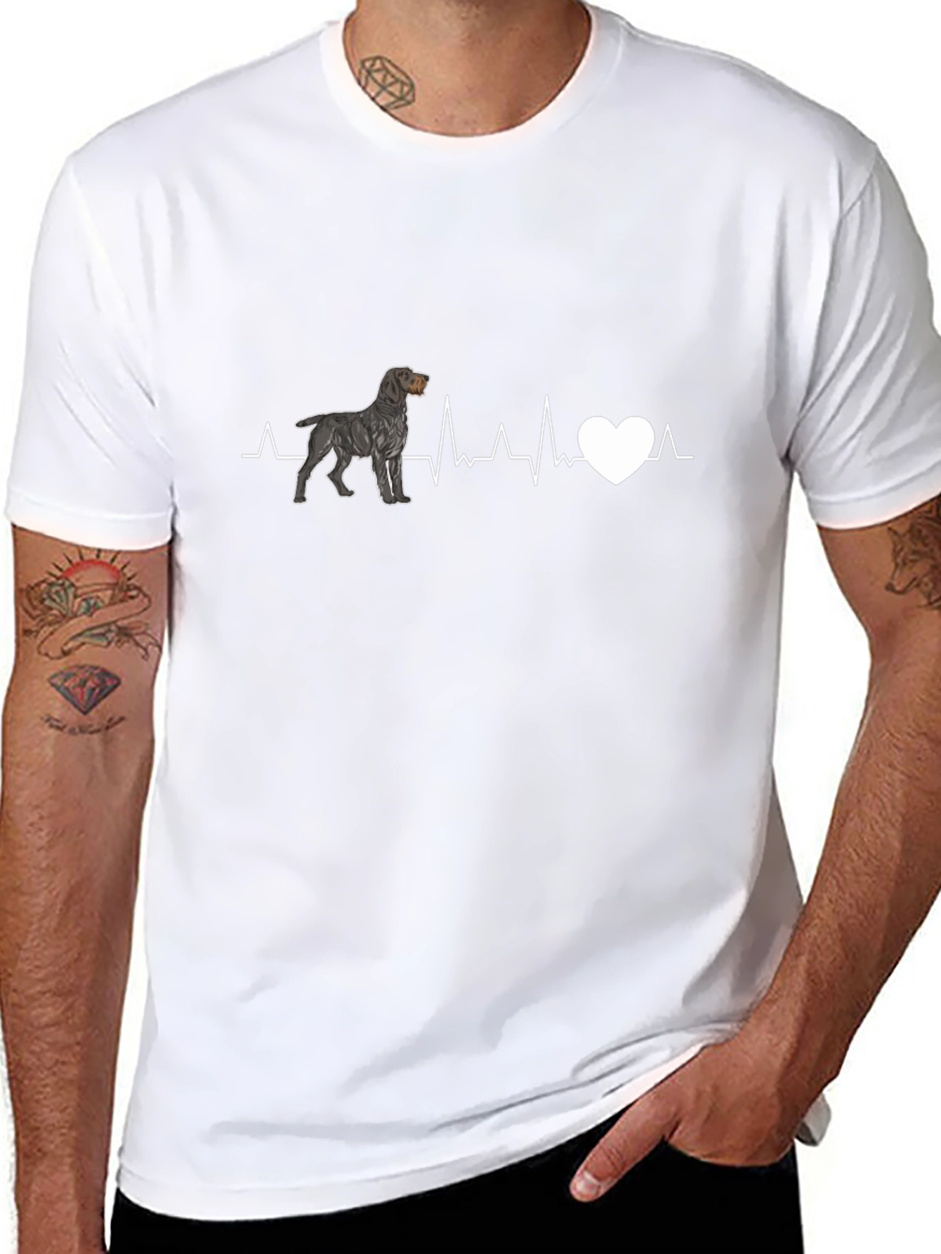 Dog Heartbeat T-Shirt - Black