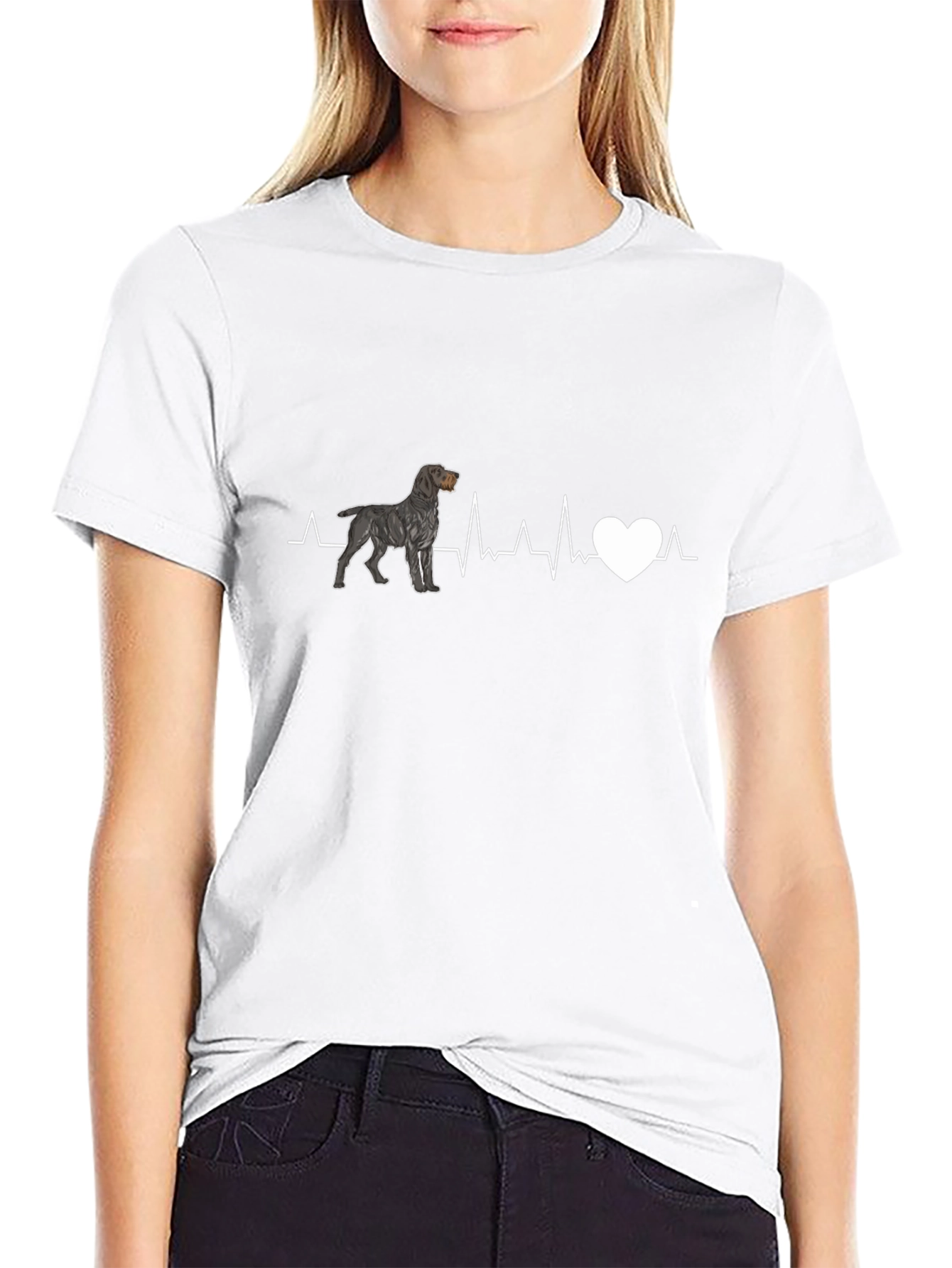 Dog Heartbeat T-Shirt - Black