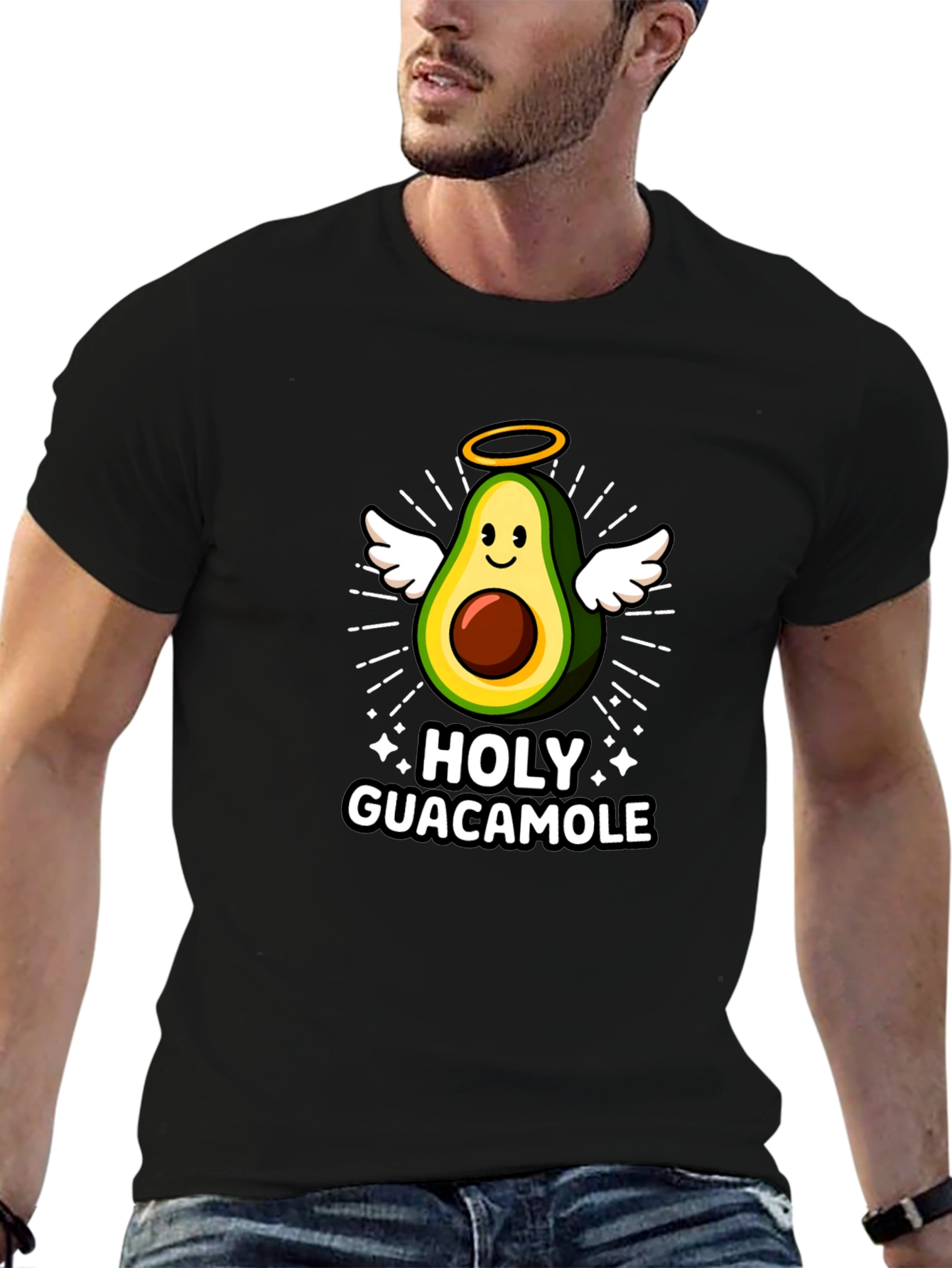 Holy Guacamole Graphic Tee - Avocado Angel T-Shirt